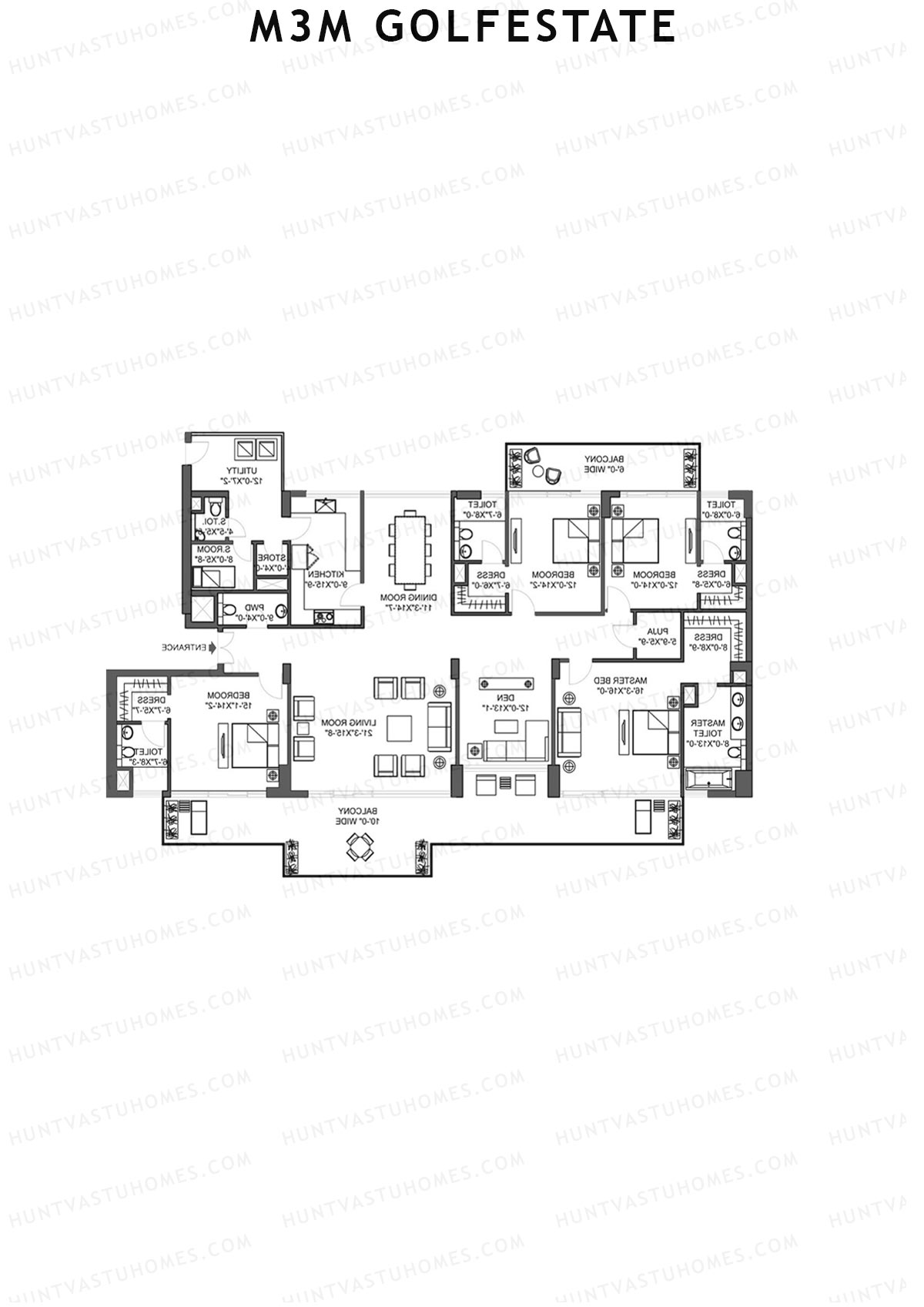 M3M Golfestate Fairway East 7 (FE 7) Unit B Floor Plan