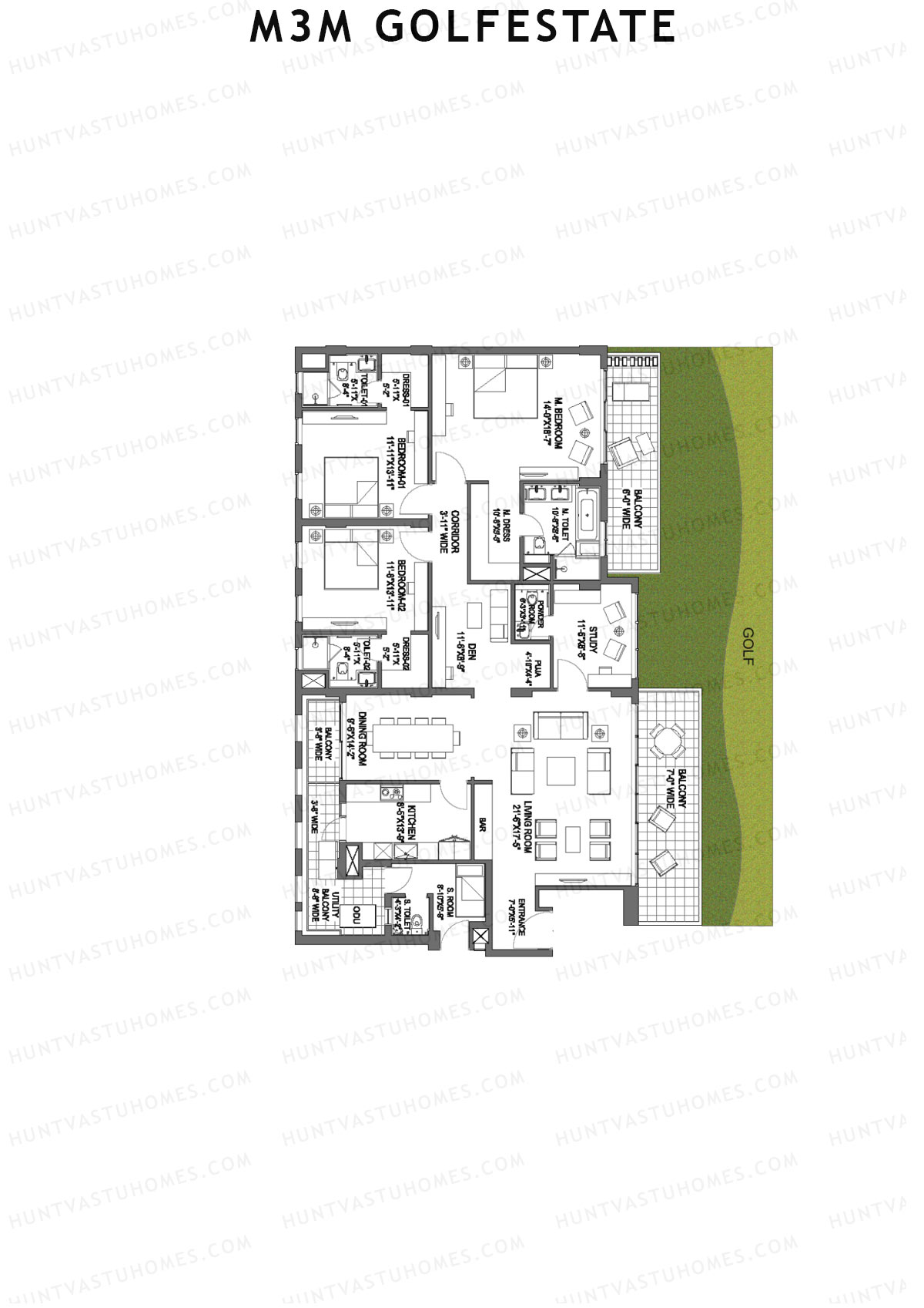 M3M Golfestate Panorama 1 Unit A Floor Plan