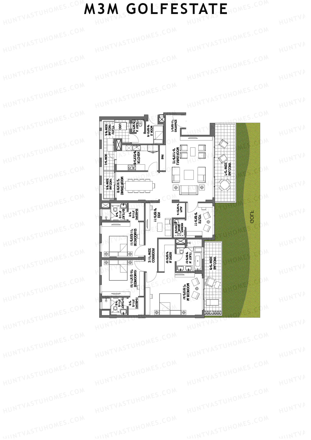 M3M Golfestate Panorama 1 Unit B Floor Plan