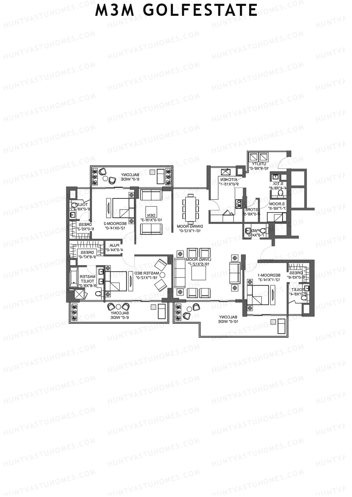 M3M Golfestate Polo Suites 1 (PS1) Unit A Floor Plan