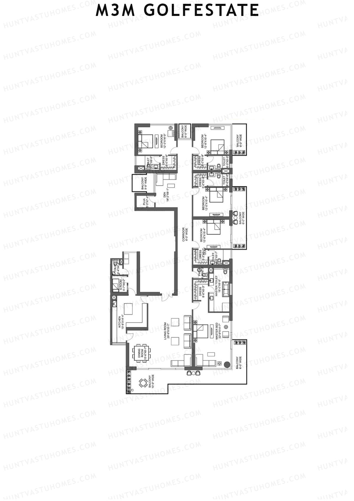 M3M Golfestate St Andrews Unit A Floor Plan