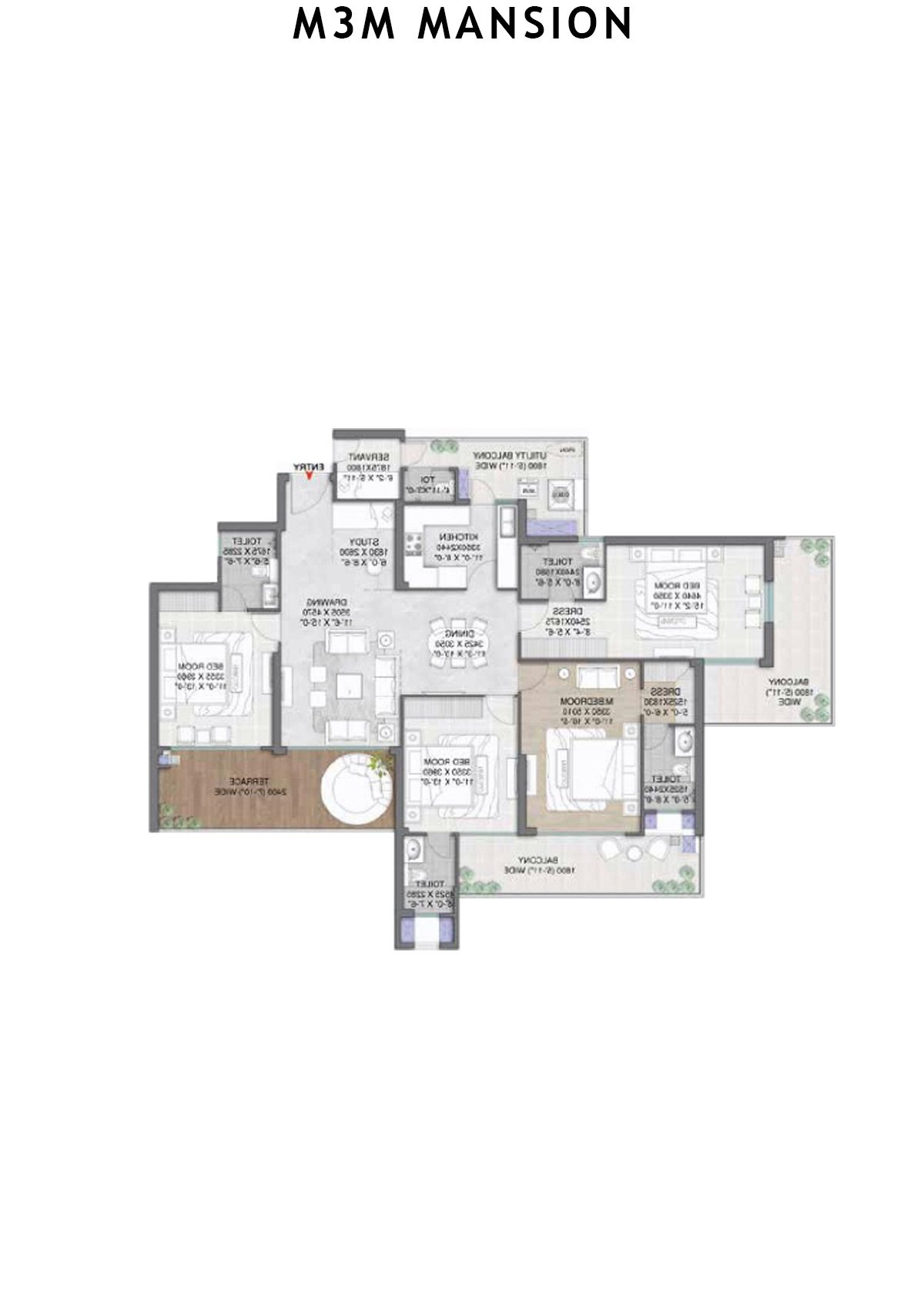 M3M Mansion Tower A Unit 1 (Type 5) Floor Plan