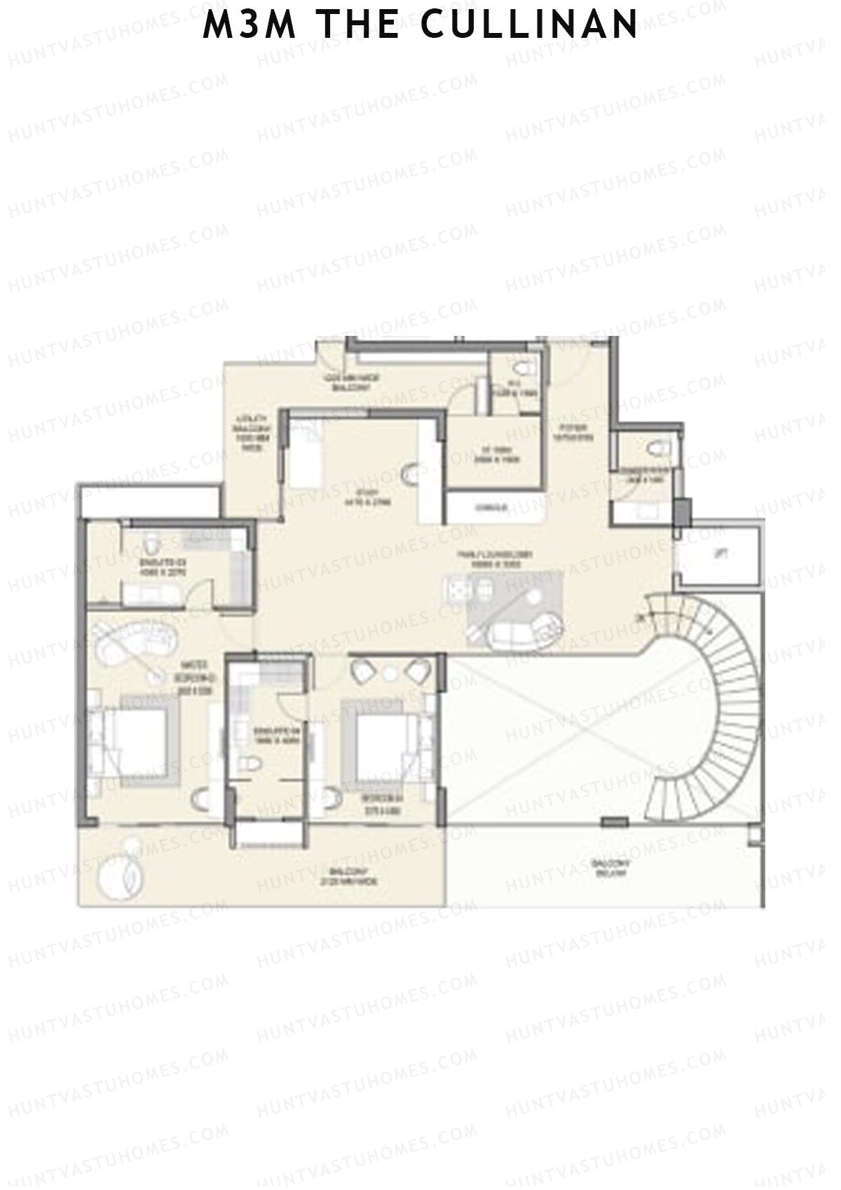 M3M The Cullinan Tower B Unit 4 (Penthouse) Floor Plan