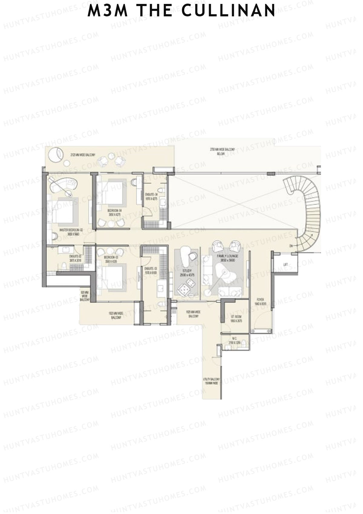 M3M The Cullinan Tower C1 Unit 1 (Penthouse) Floor Plan