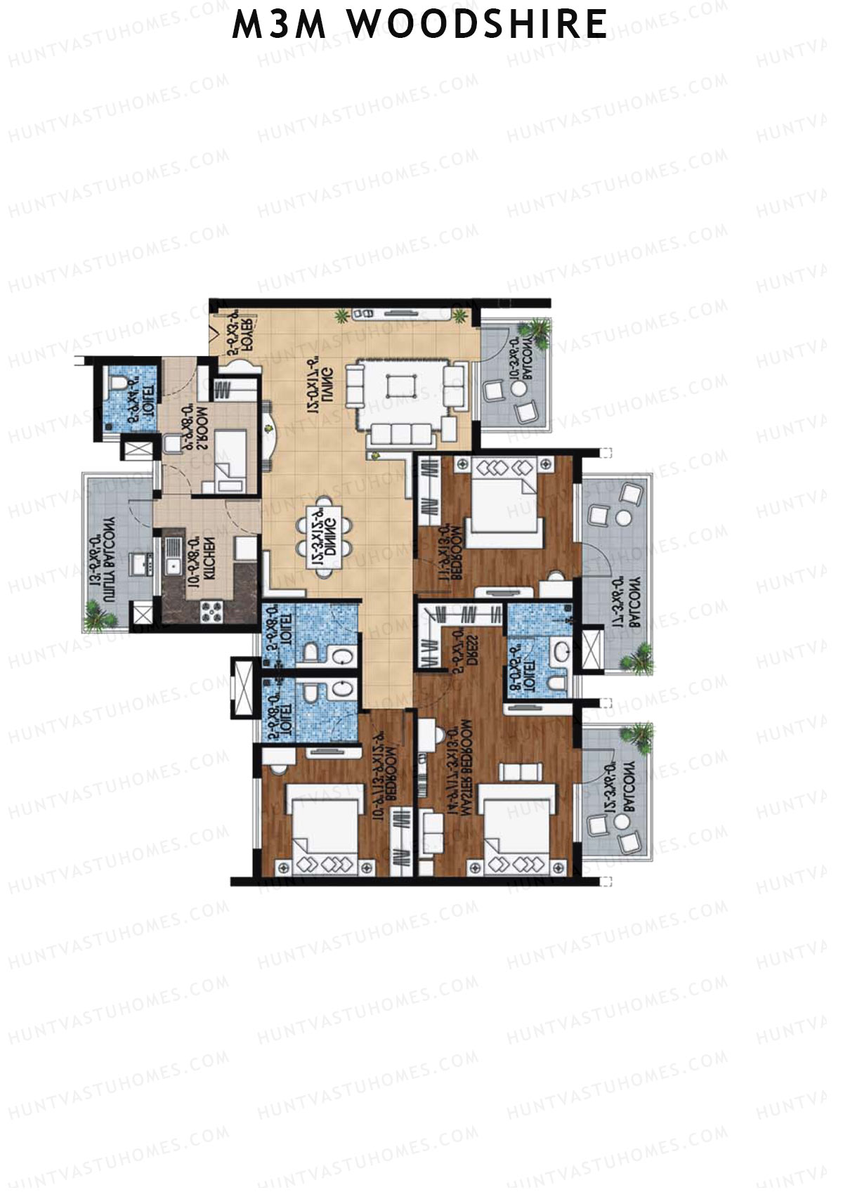 M3M Woodshire Tower A1 Unit 1 Floor Plan