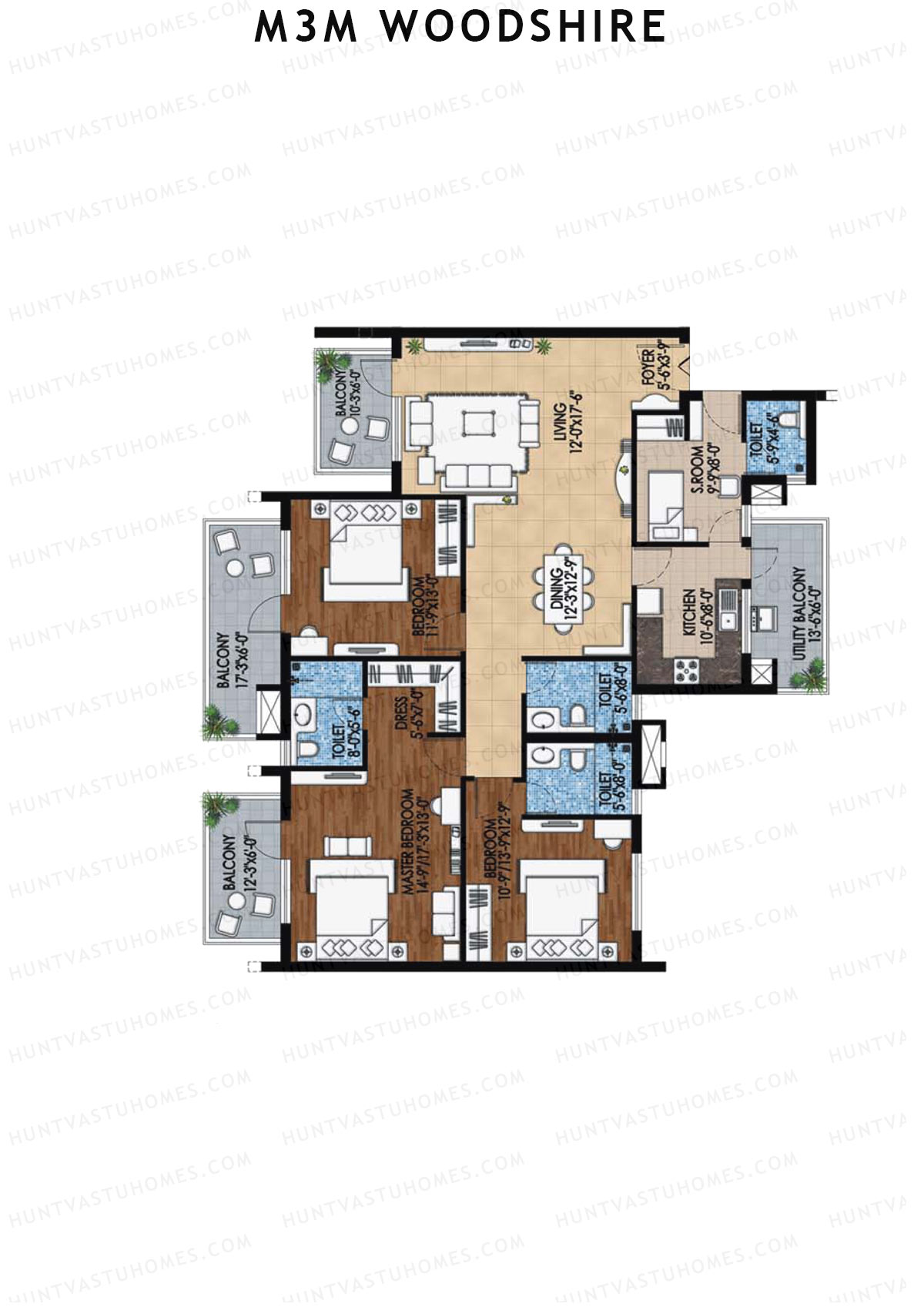 M3M Woodshire Tower A1 Unit 2 Floor Plan