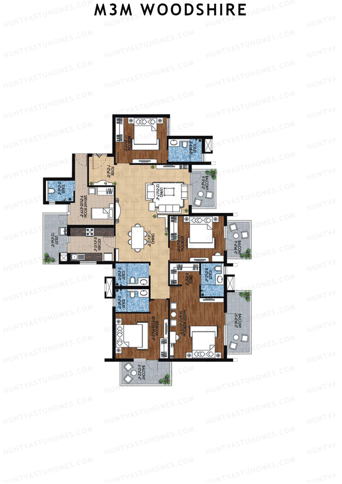 M3M Woodshire Tower A3 Unit 1 Floor Plan