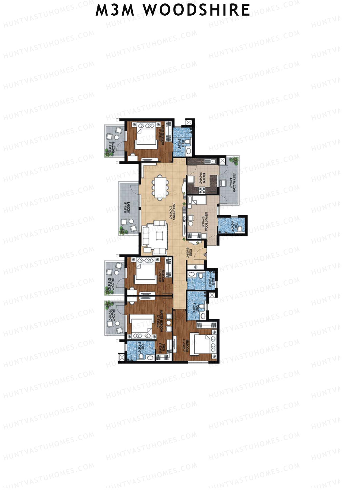 M3M Woodshire Tower A3 Unit 2 Floor Plan