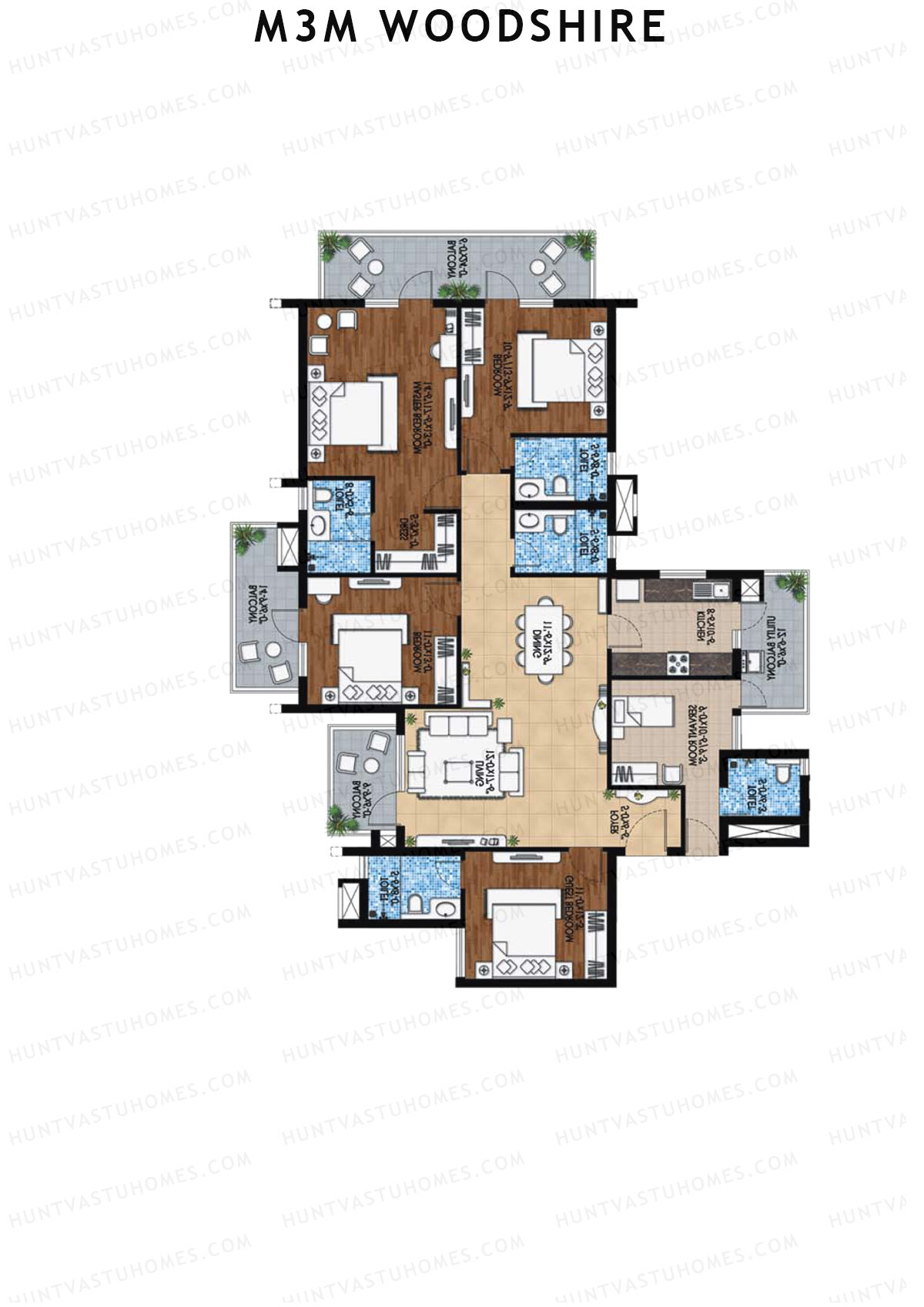 M3M Woodshire Tower A4 Unit 3 Floor Plan