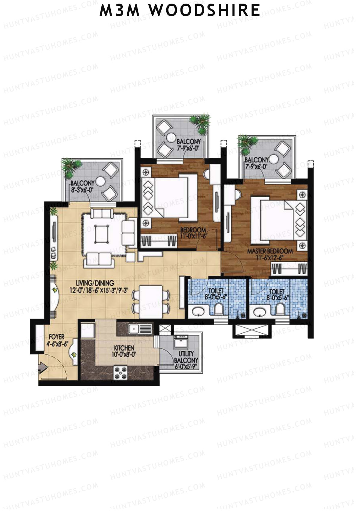 M3M Woodshire Tower B10 Unit 1 Floor Plan