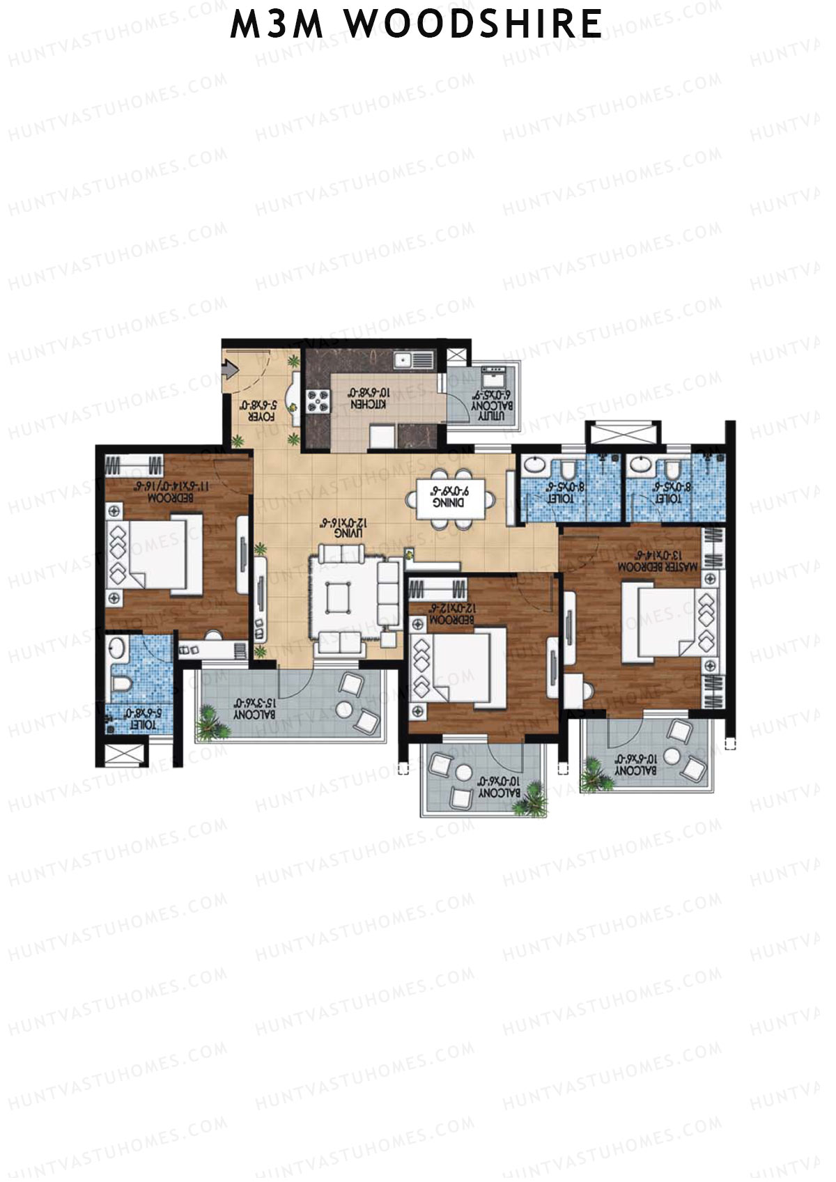 M3M Woodshire Tower B11 Unit 2 Floor Plan