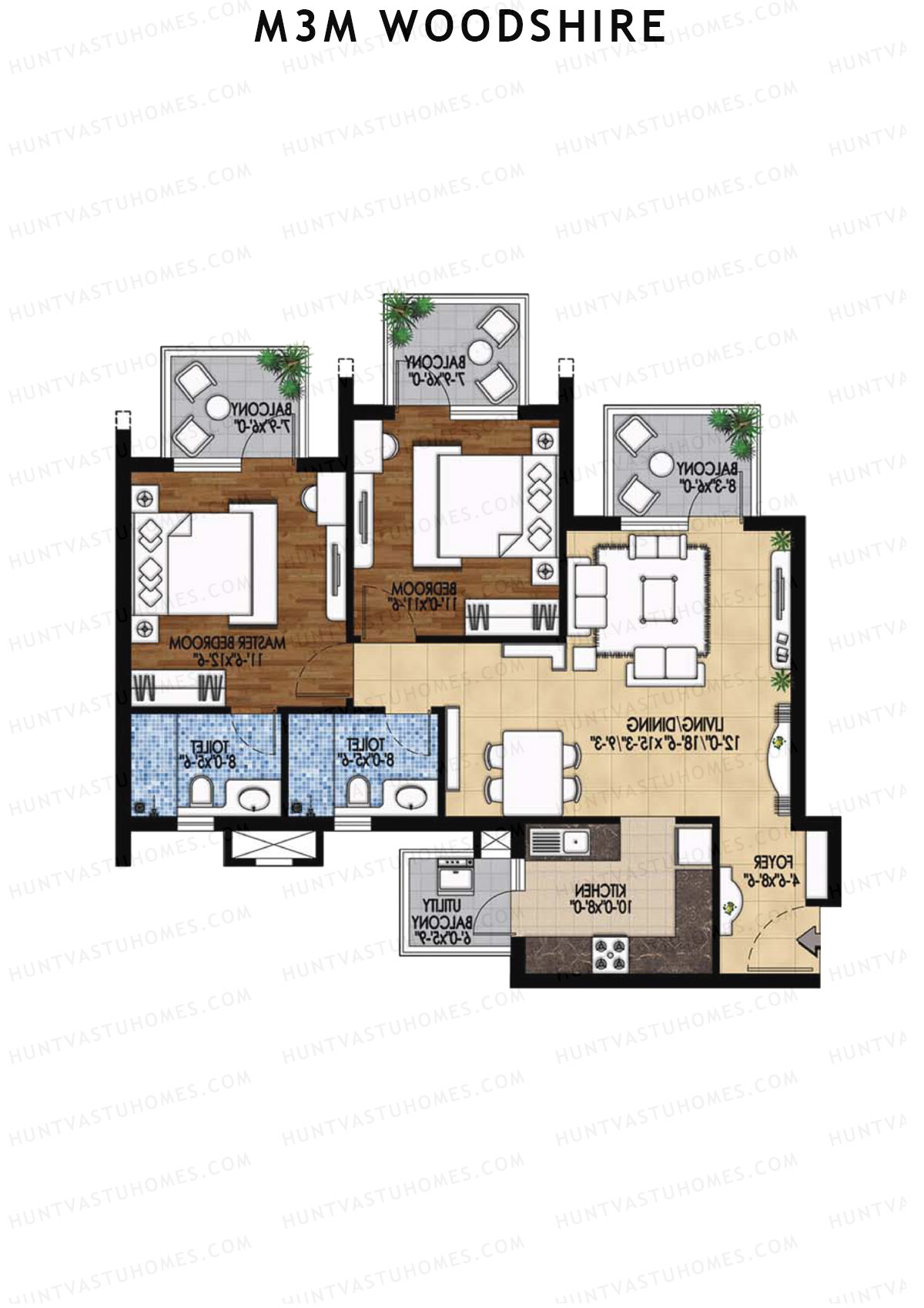 M3M Woodshire Tower B12 Unit 4 Floor Plan
