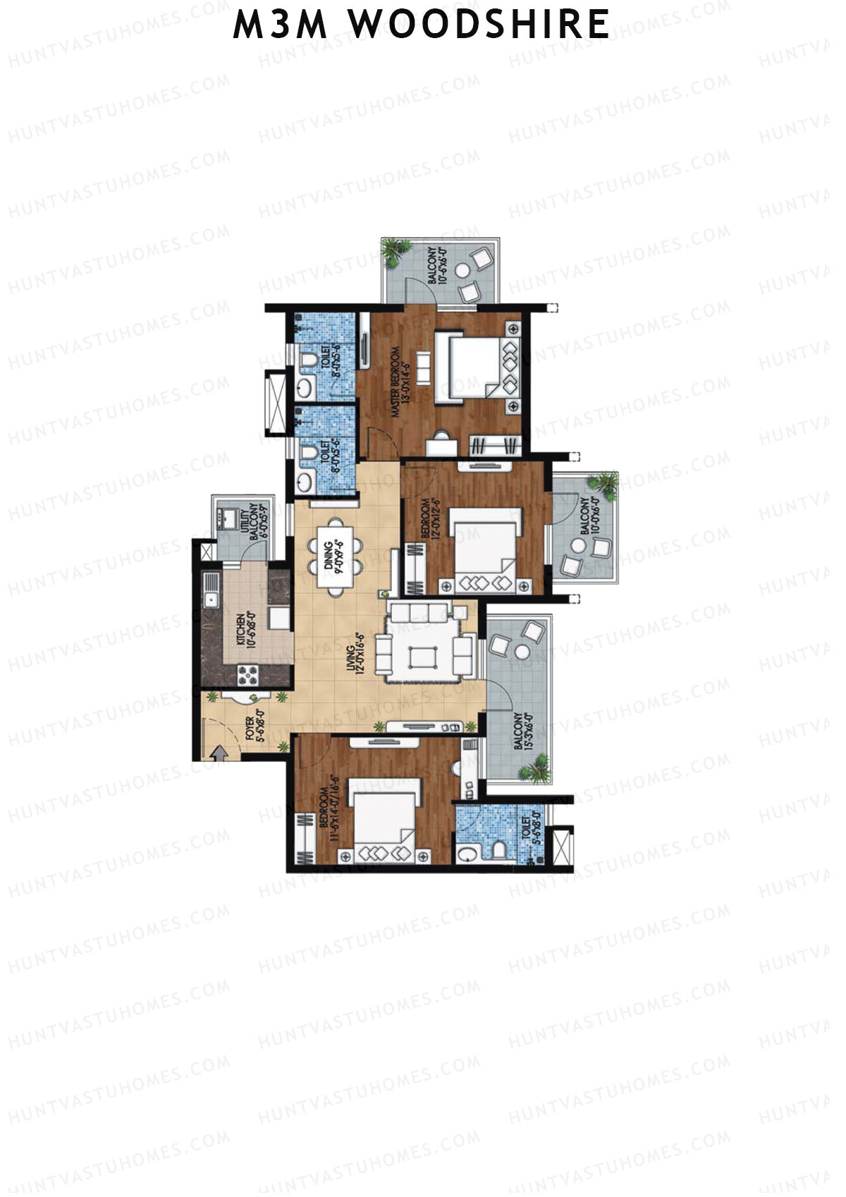 M3M Woodshire Tower B8 Unit 2 Floor Plan