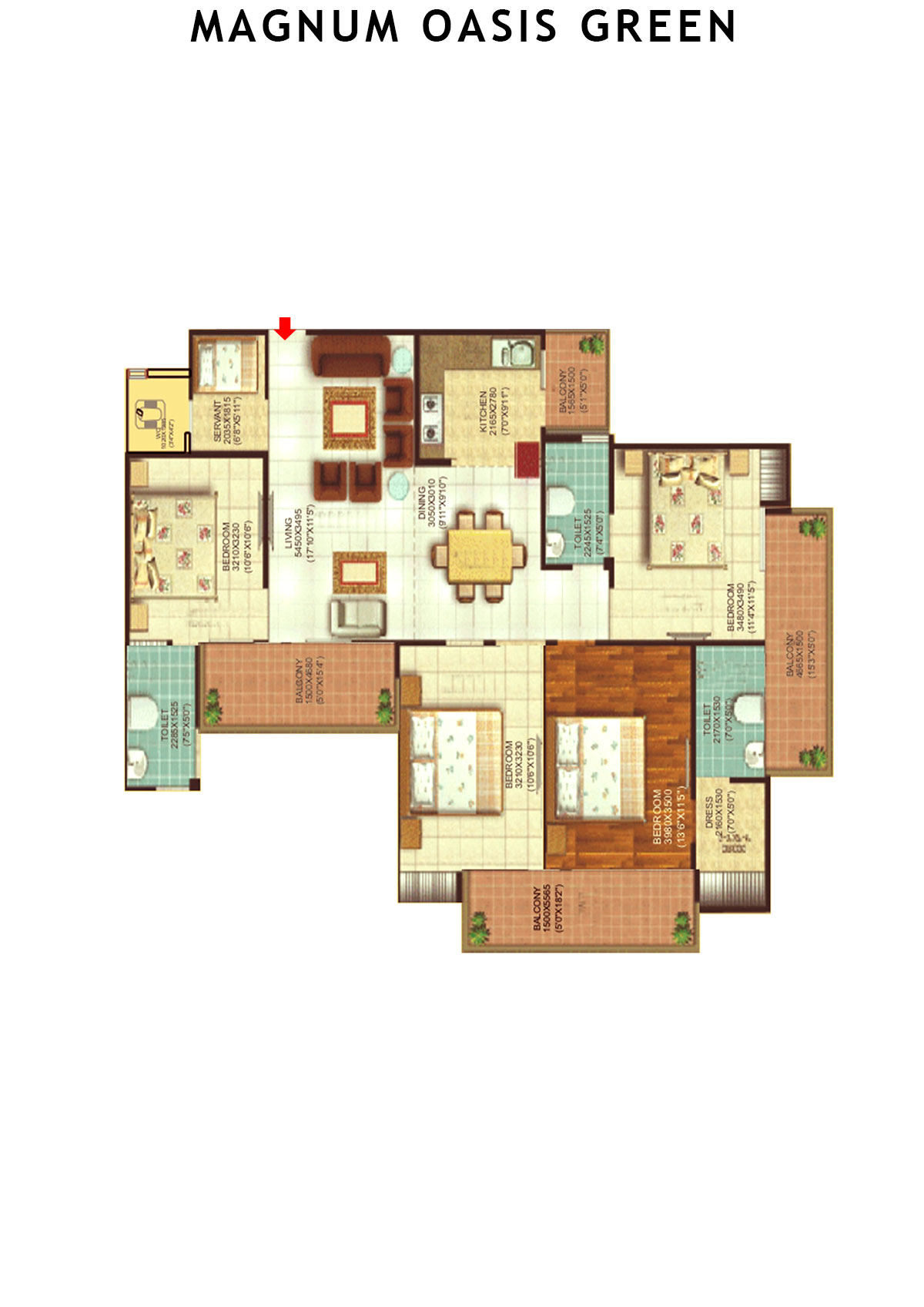 Magnum Oasis Green Block A Unit 101 (Type T1) Floor Plan