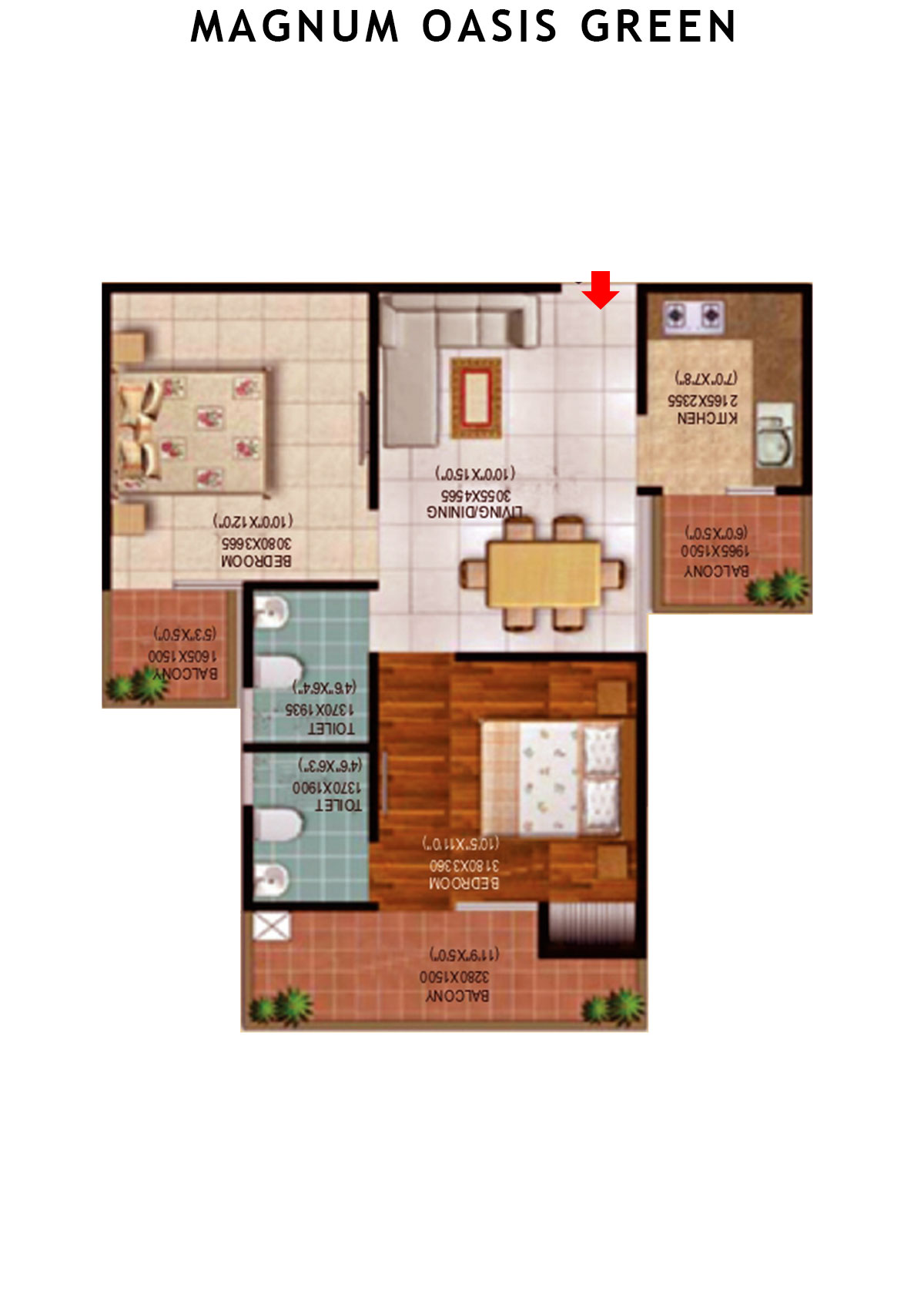 Magnum Oasis Green Block A Unit 103 (Type T4) Floor Plan