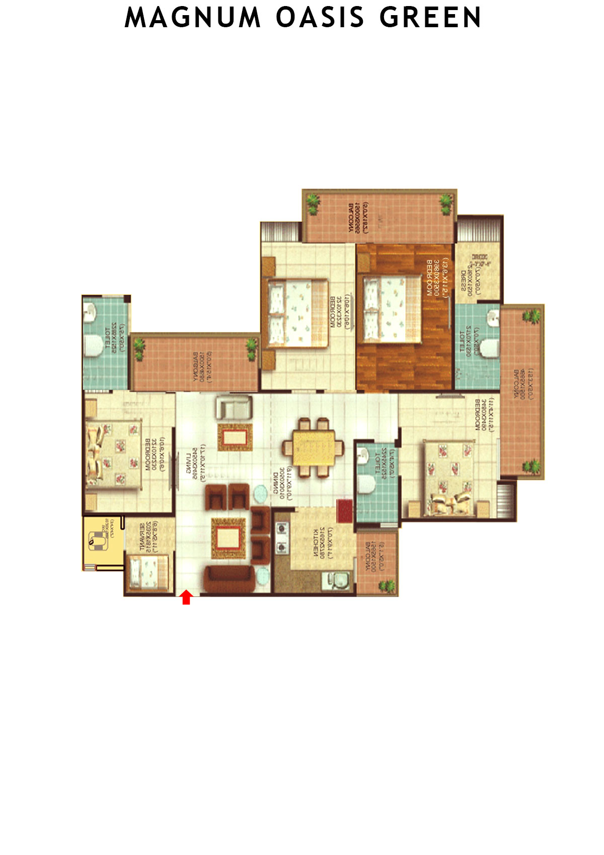 Magnum Oasis Green Block A Unit 110 (Type T1) Floor Plan