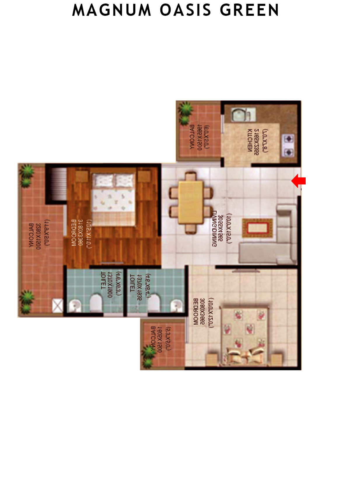 Magnum Oasis Green Block C Unit 106 (Type T4) Floor Plan
