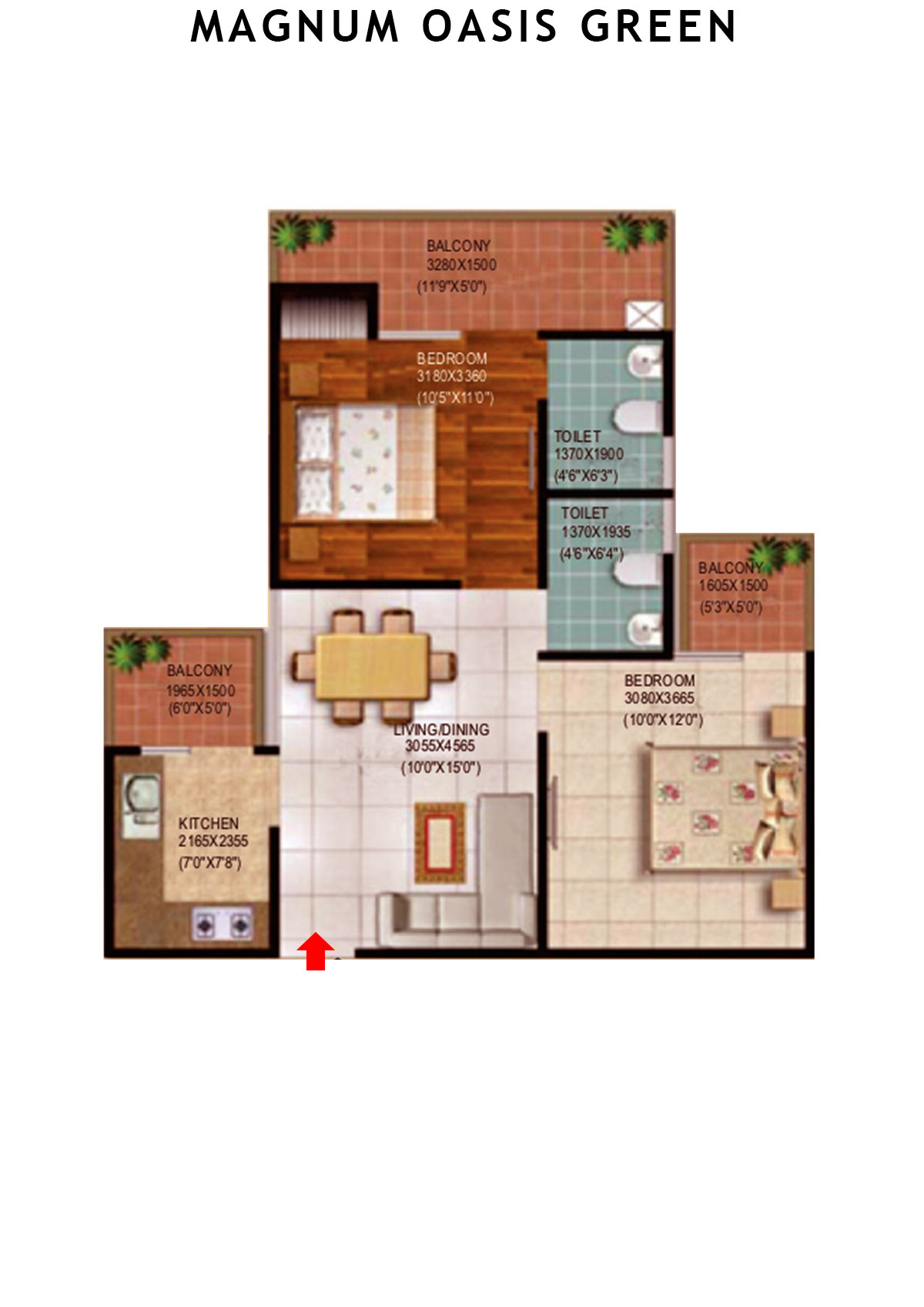 Magnum Oasis Green Block C Unit 109 (Type T4) Floor Plan