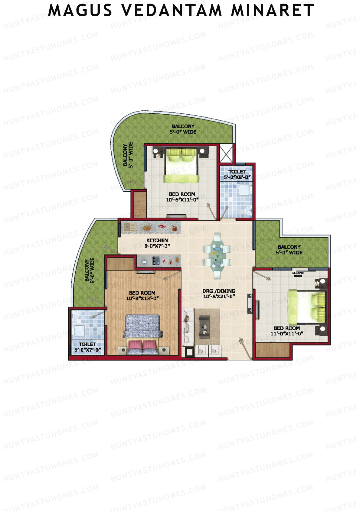 Magus Vedantam Minaret Tower 1 Unit 1  Floor Plan