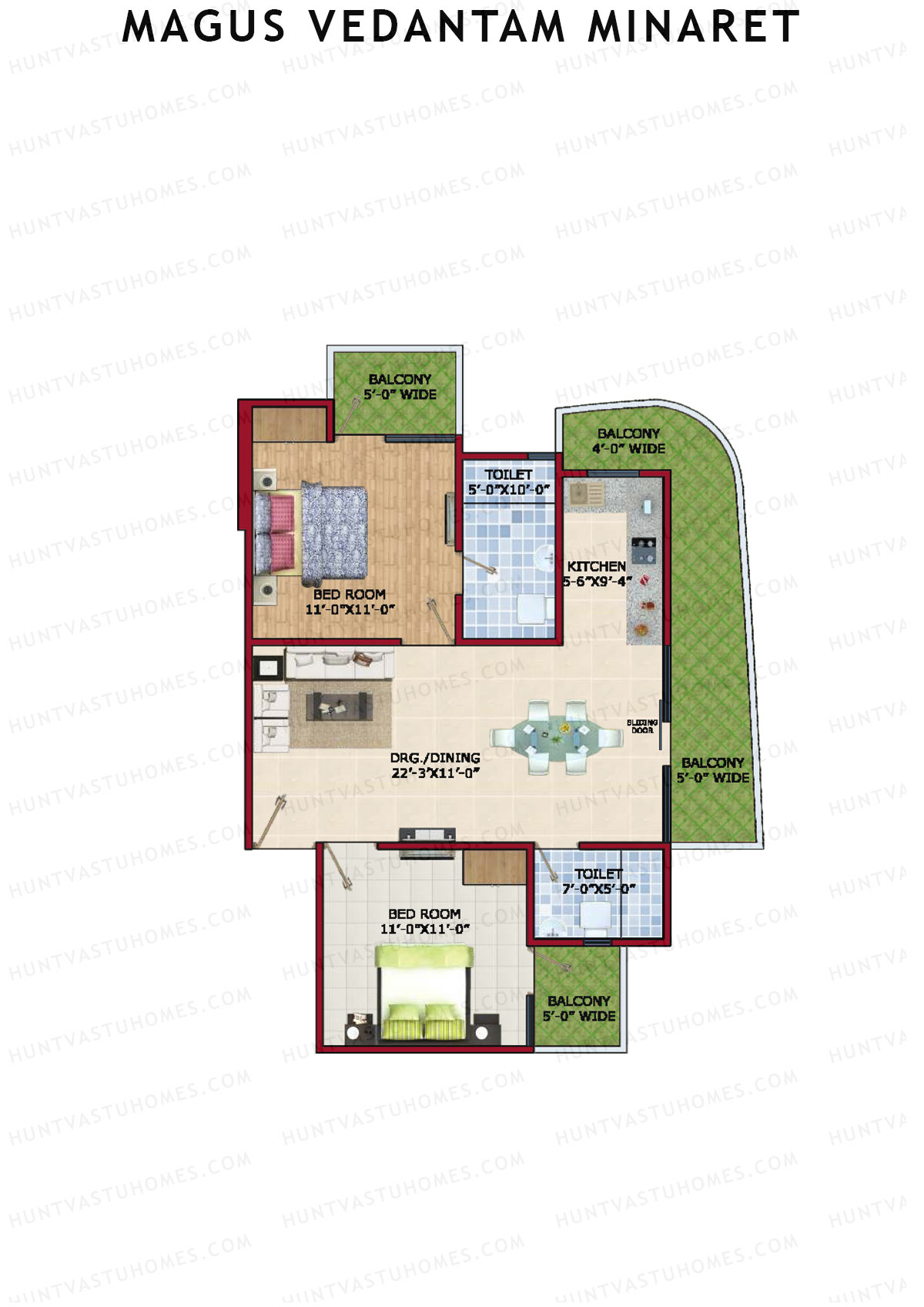 Magus Vedantam Minaret Tower 1 Unit 2  Floor Plan