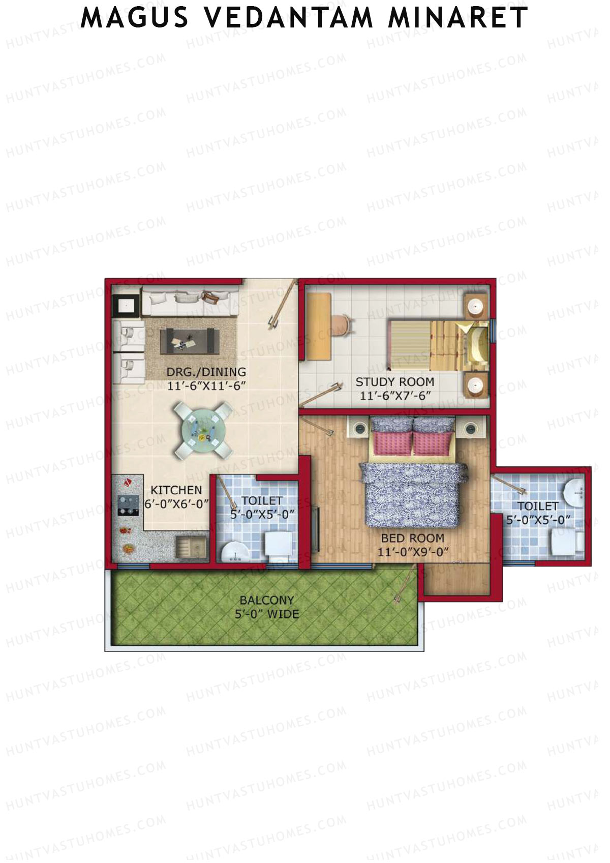 Magus Vedantam Minaret Tower 1 Unit 3  Floor Plan
