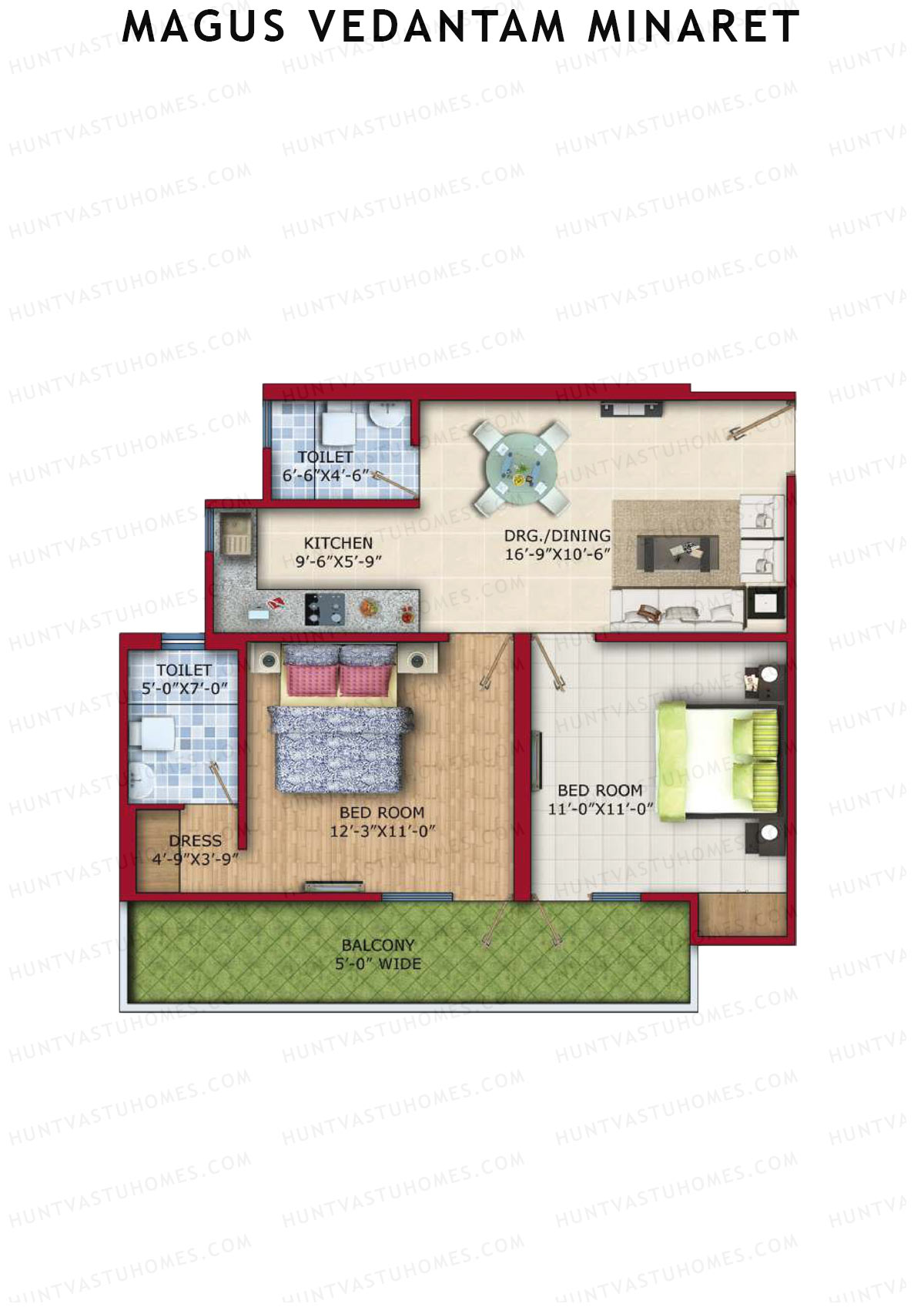 Magus Vedantam Minaret Tower 1 Unit 4  Floor Plan