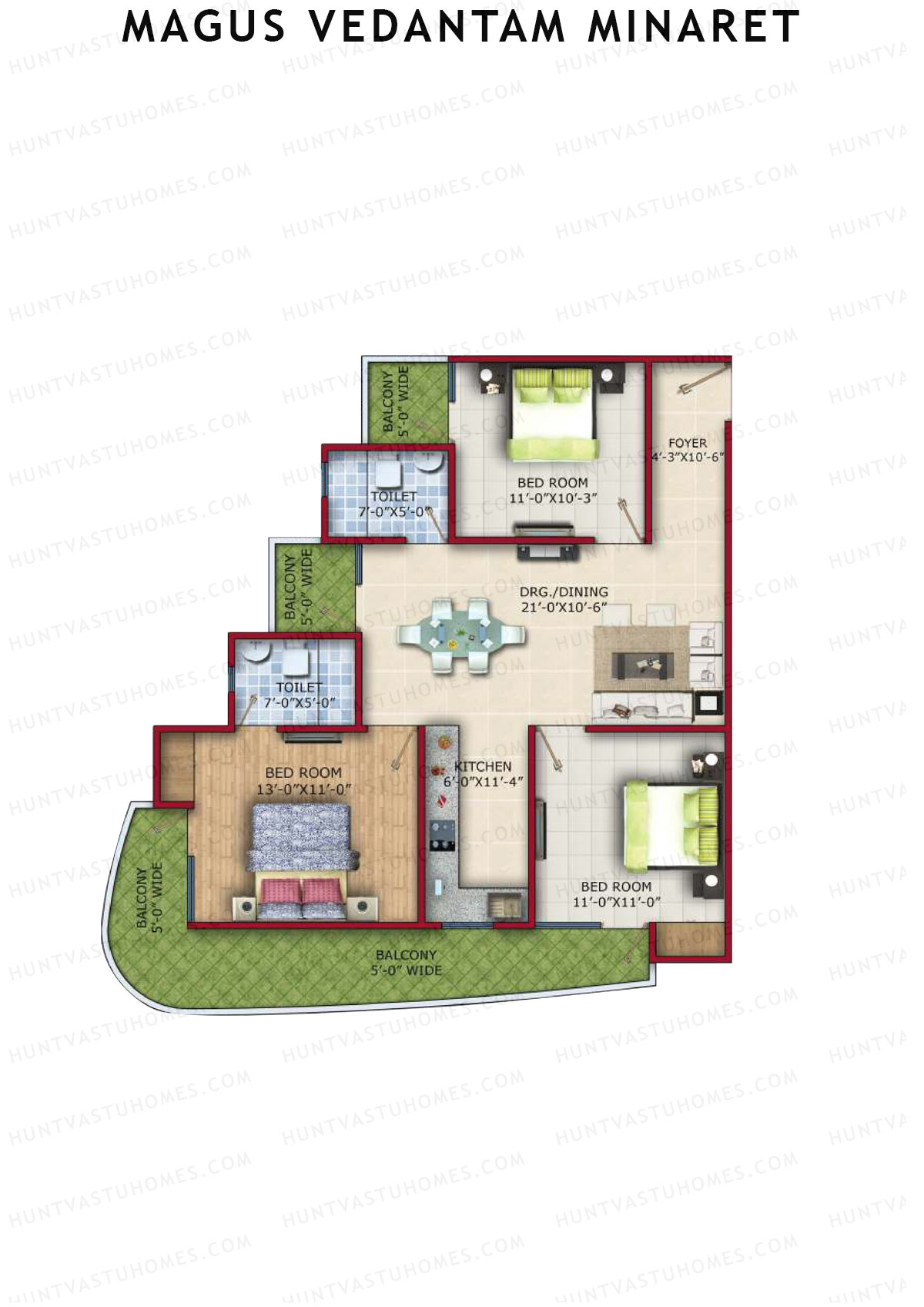 Magus Vedantam Minaret Tower 1 Unit 5  Floor Plan
