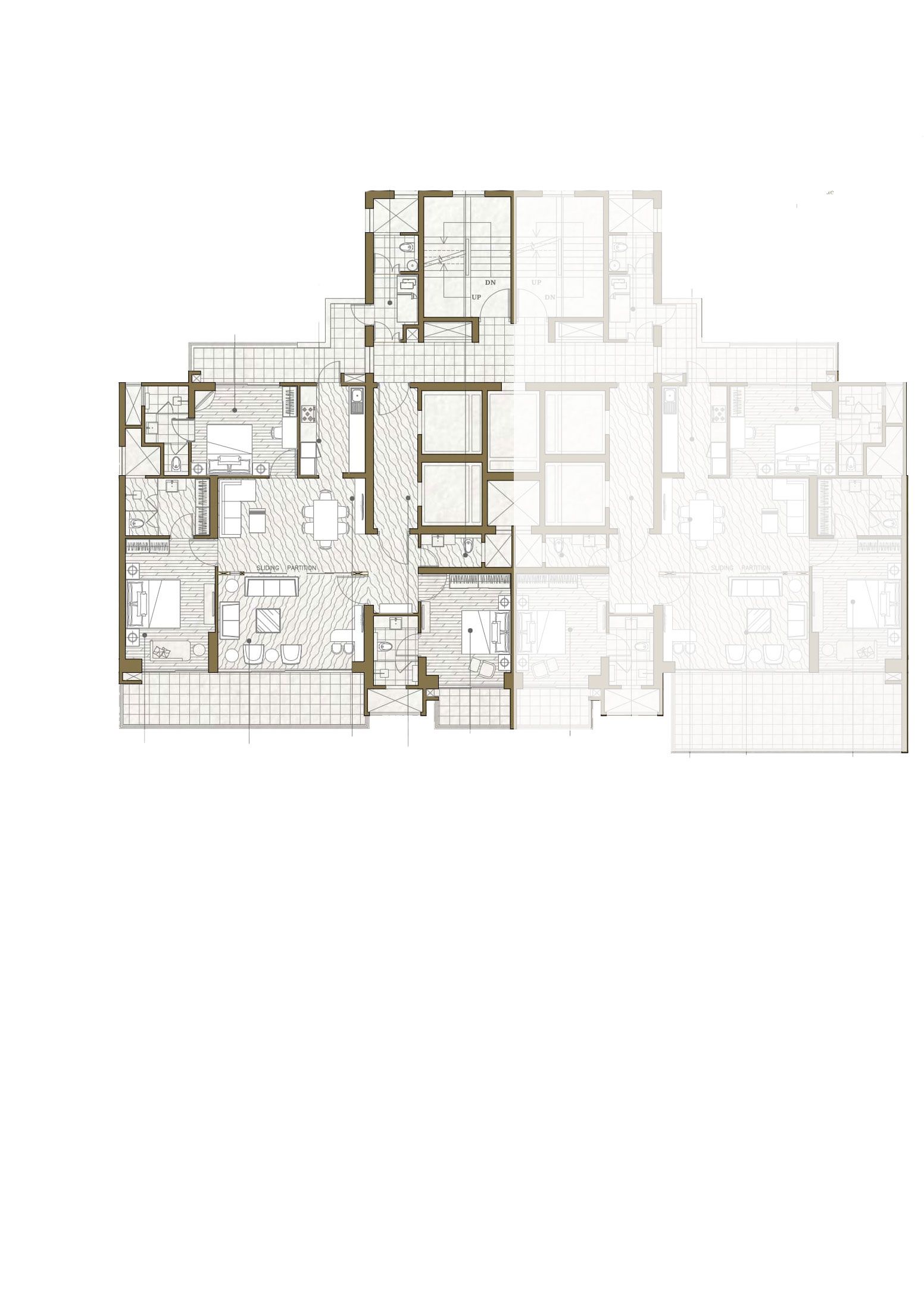 Mahagun Manorialle WESTMINSTER PALACE Condominium 1B (Wing 7) Floor Plan