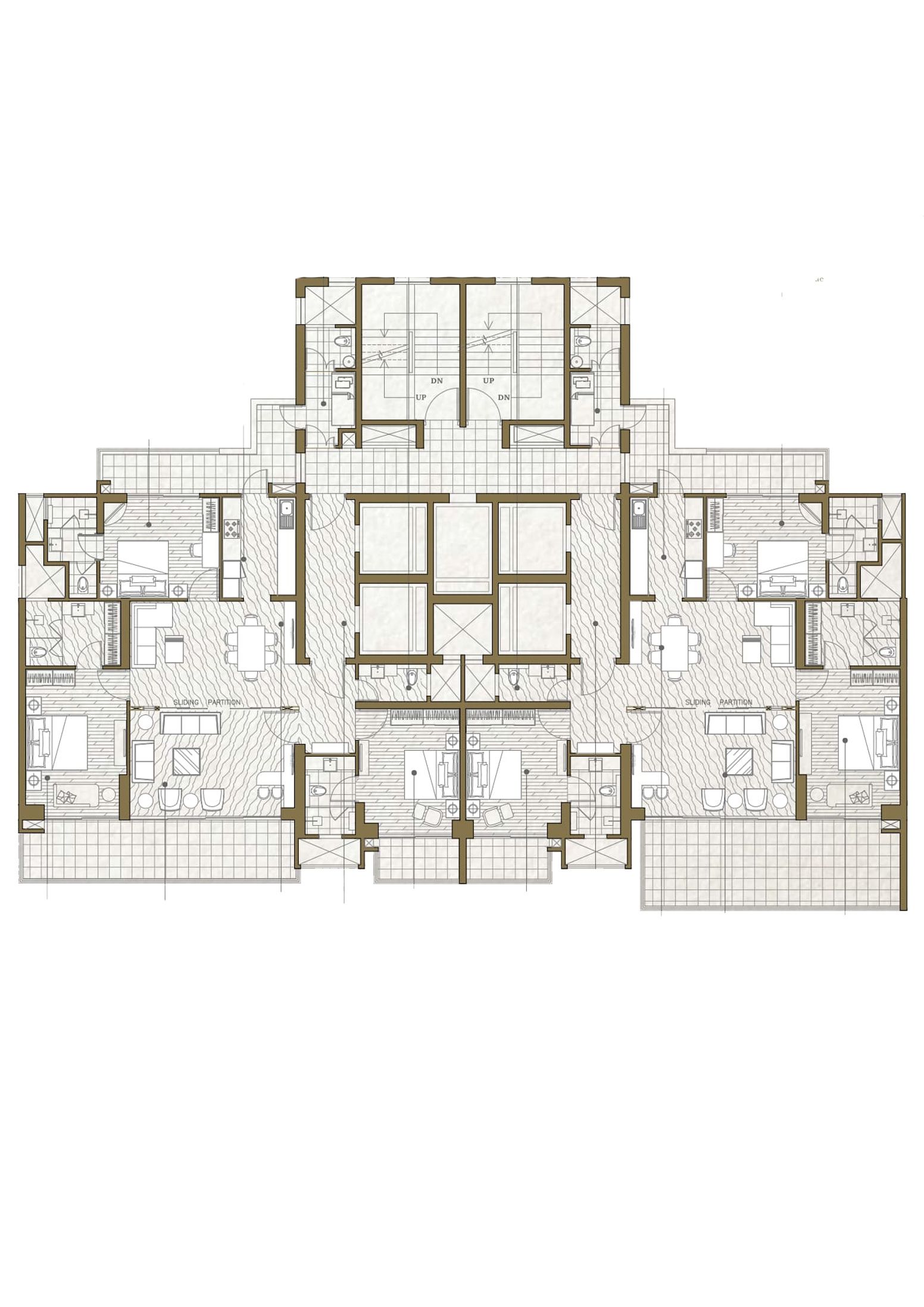 Mahagun Manorialle WHITEHALL PALACE Condominium 1A (Wing 6, 8) Floor Plan