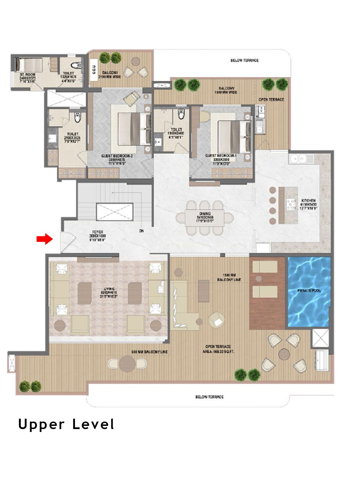 Mahagun Medalleo AMBER PALACE Wing 1,2,3 (Duplex ) Floor Plan
