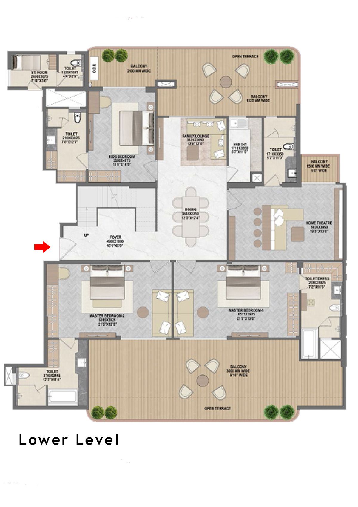 Mahagun Medalleo AMBER PALACE Wing 1,2,3 (Duplex ) Floor Plan