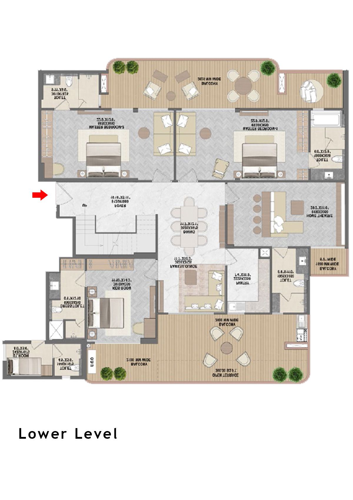 Mahagun Medalleo AMBER PALACE Wing 6,7 (Duplex ) Floor Plan