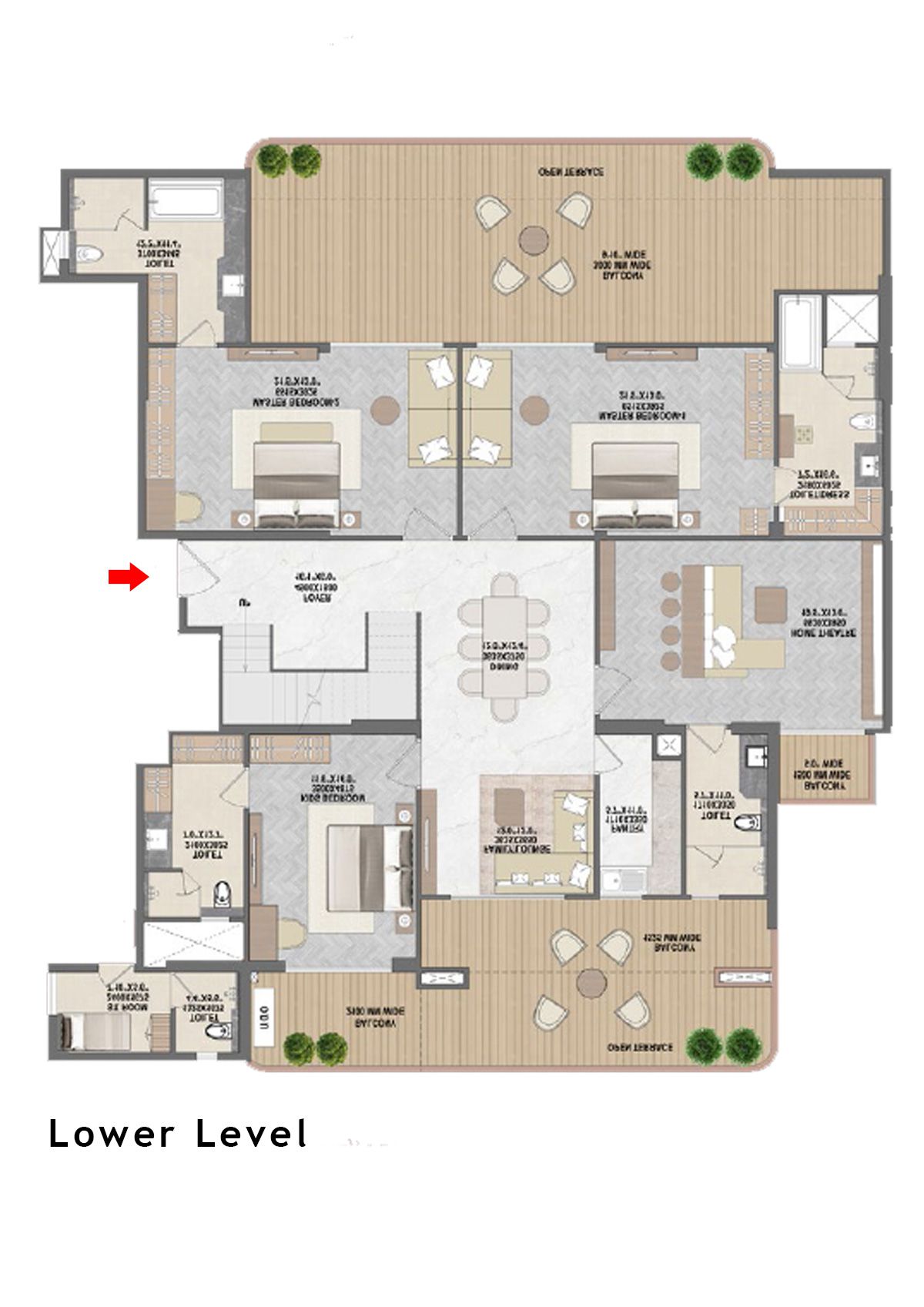 Mahagun Medalleo AMBER PALACE Wing 8,9,10 (Duplex ) Floor Plan