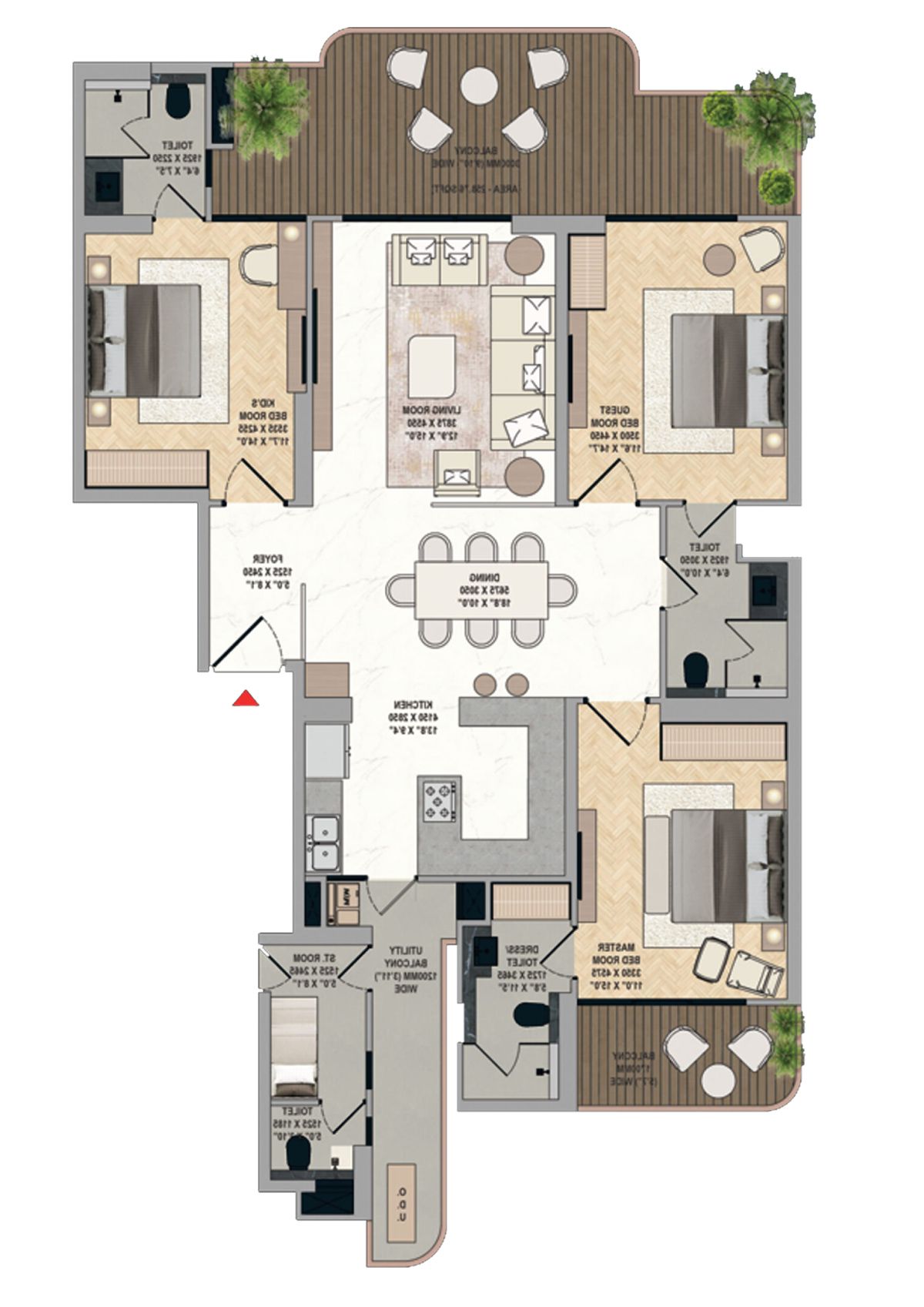 Mahagun Medalleo PLATINUM PALACE Wing 32 Floor Plan