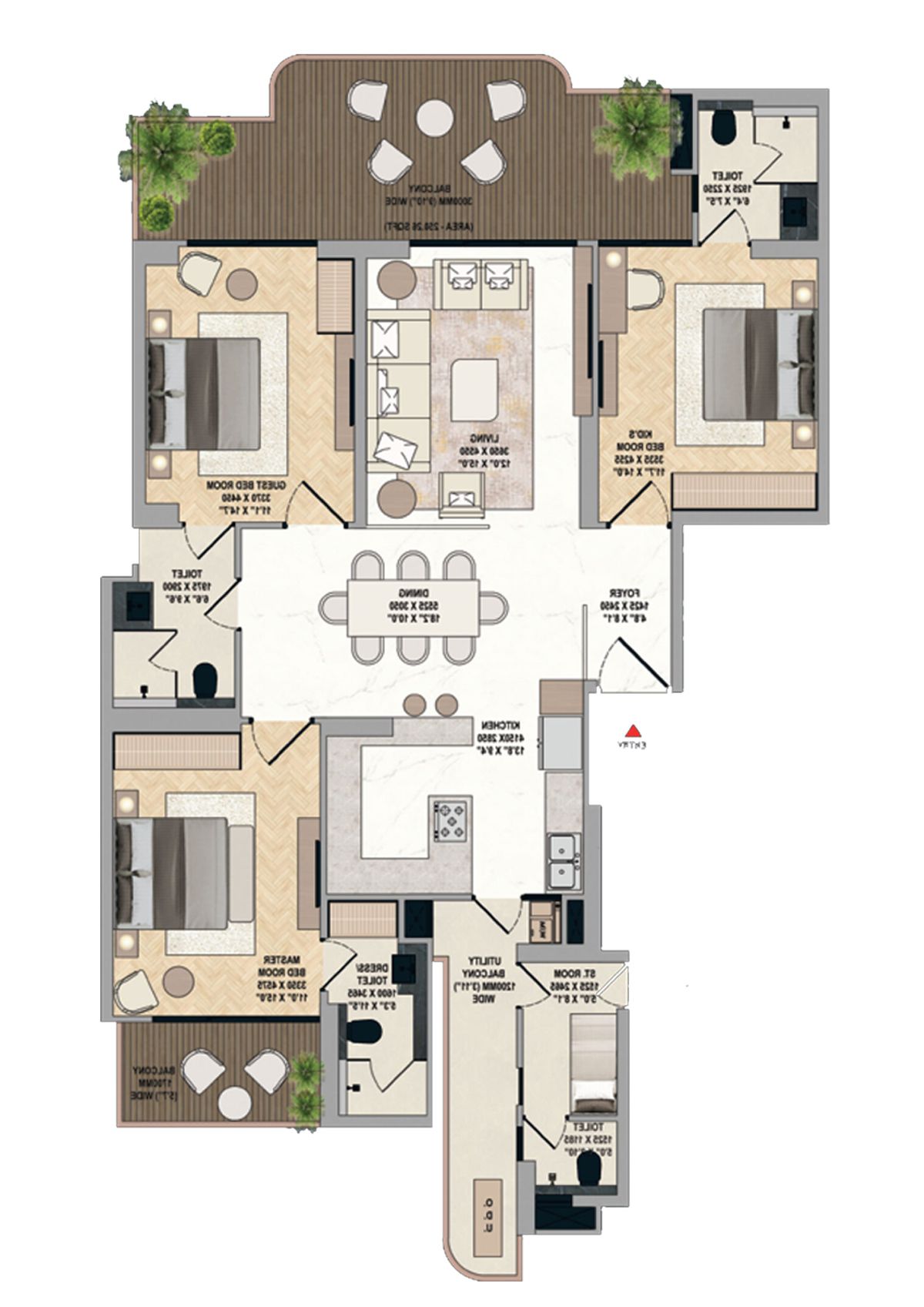 Mahagun Medalleo PLATINUM PALACE Wing 33 Floor Plan