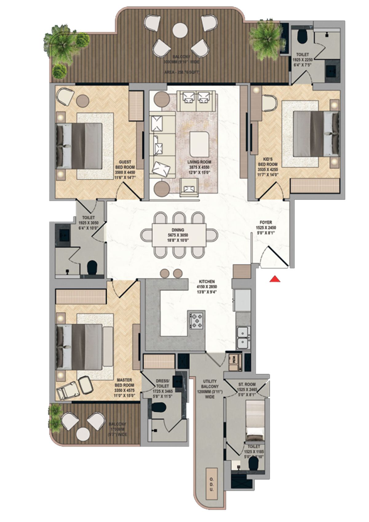 Mahagun Medalleo PLATINUM PALACE Wing 35 Floor Plan