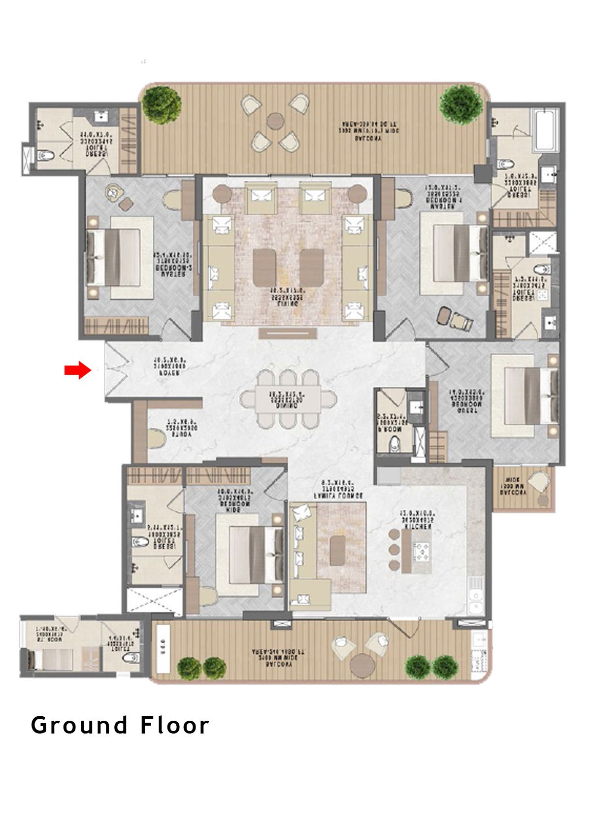 Mahagun Medalleo AMBER PALACE Wing 8,9,10 (Ground) Floor Plan