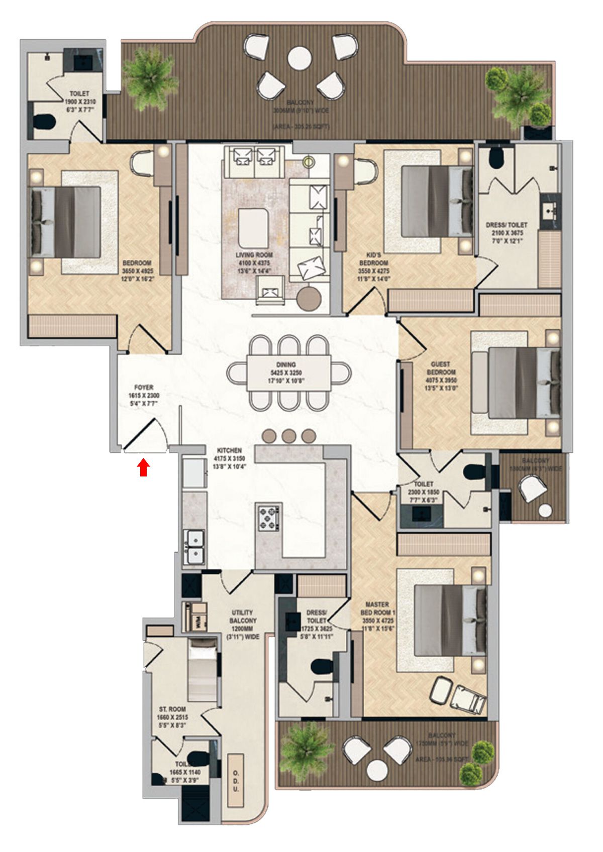 Mahagun Medalleo DIAMOND PALACE Wing 14 Floor Plan
