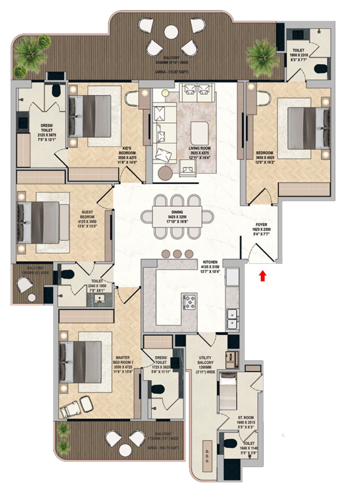 Mahagun Medalleo DIAMOND PALACE Wing 15 Floor Plan