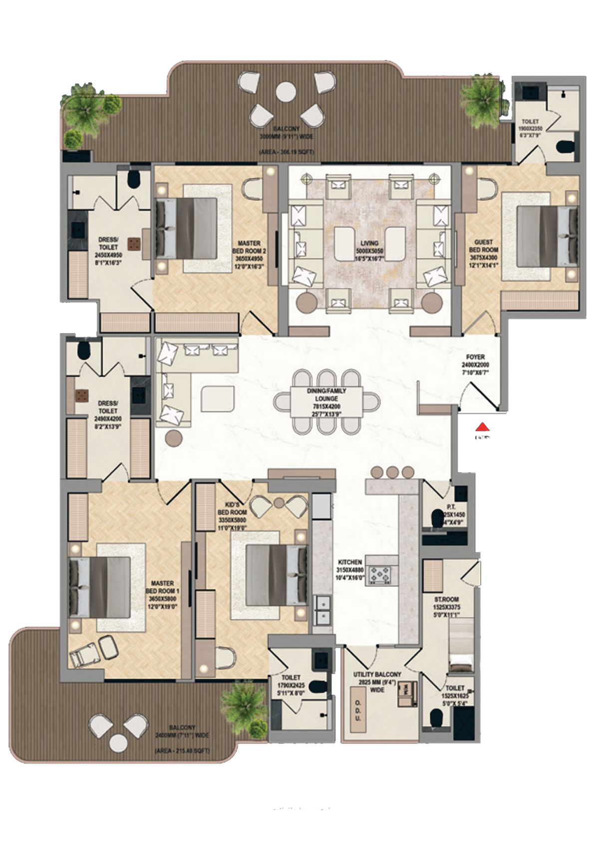 Mahagun Medalleo SAPPHIRE PALACE Wing 27 Floor Plan