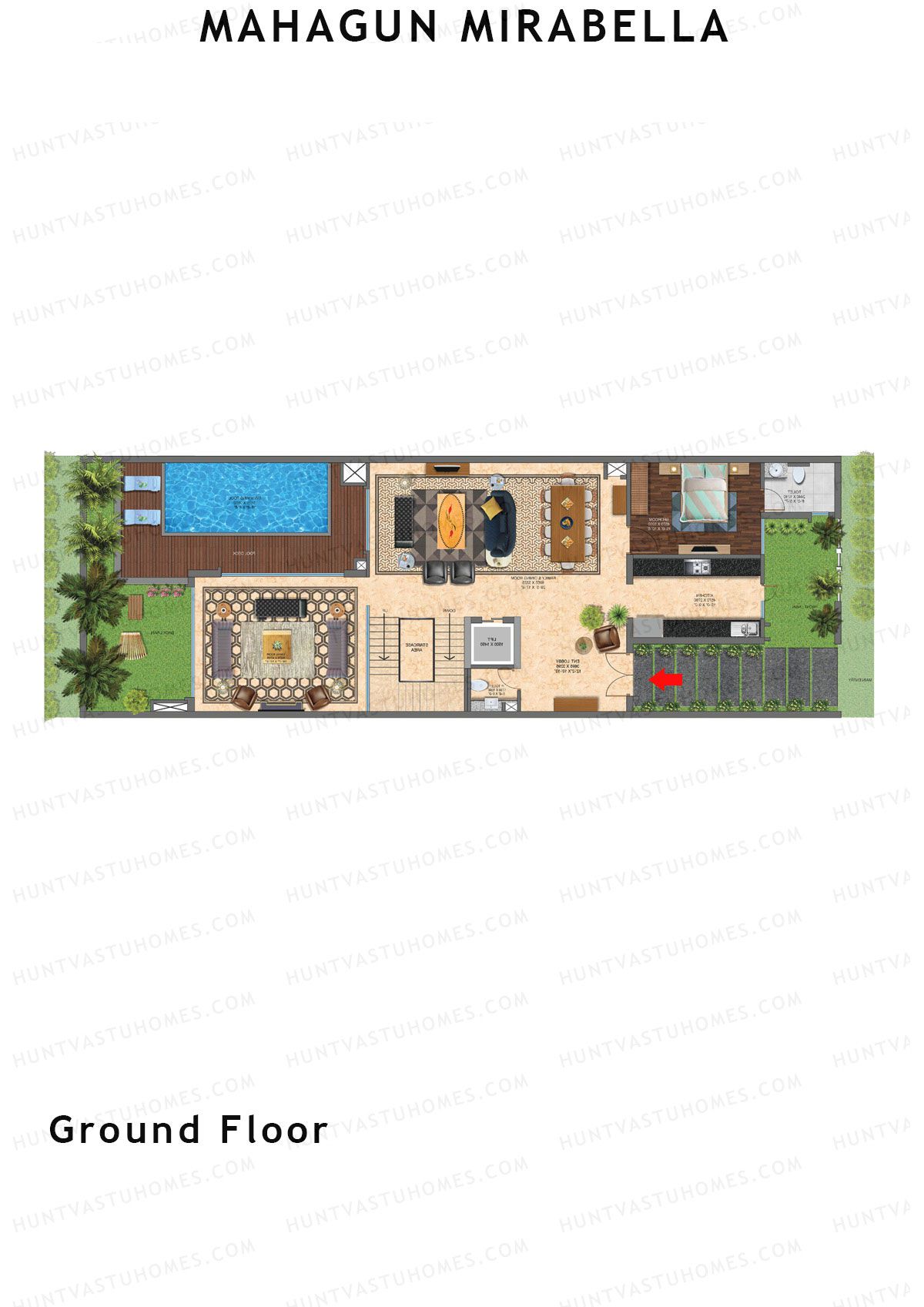 Mahagun Mirabella Villa Block V1 Unit 1 to 8 (Villa) Floor Plan
