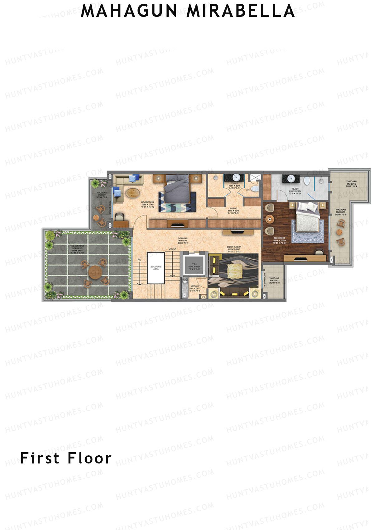 Mahagun Mirabella Villa Block V1 Unit 1 to 8 (Villa) Floor Plan