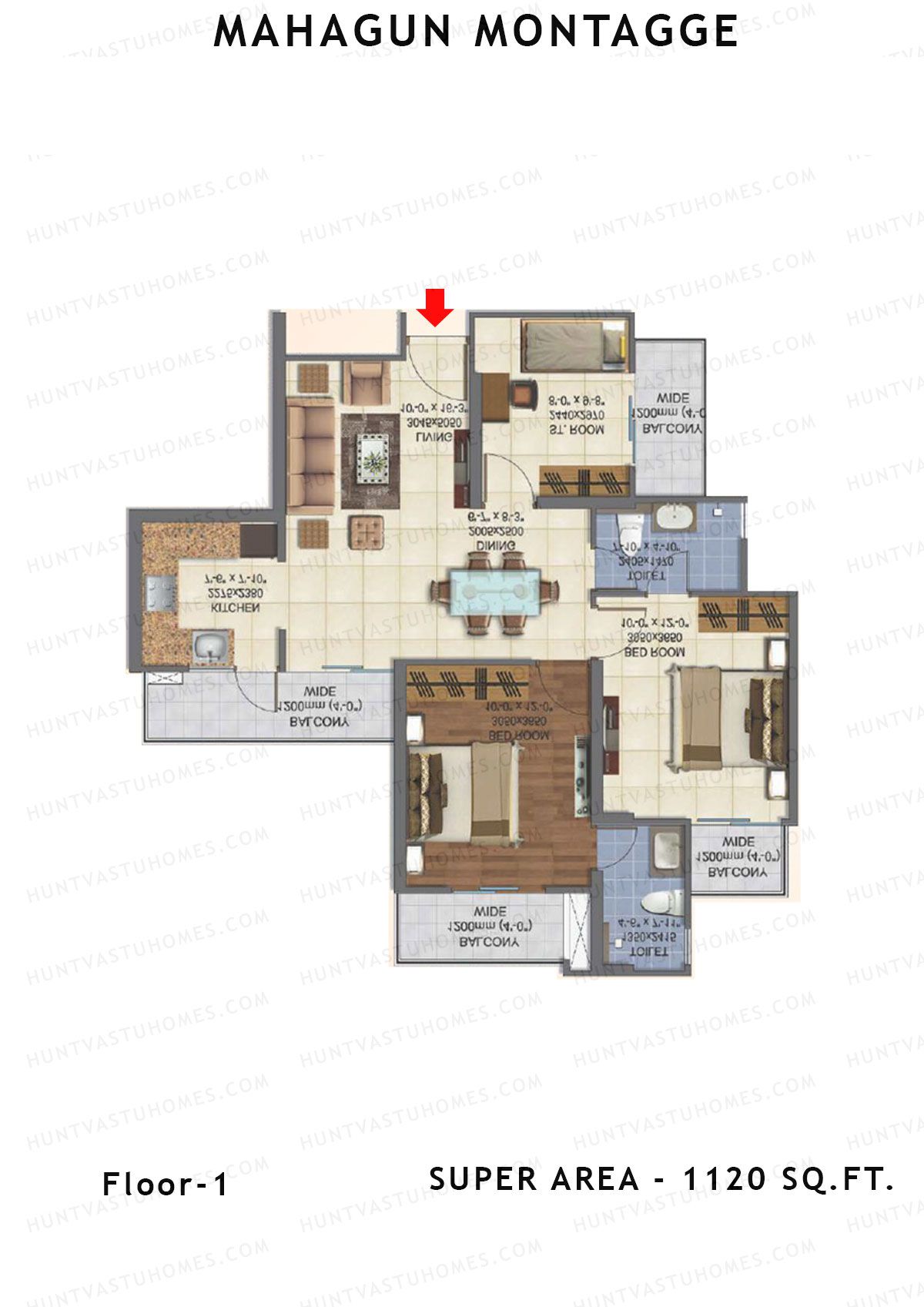 Mahagun Montagge ADVANTAGE Unit 06 HIG I Floor Plan