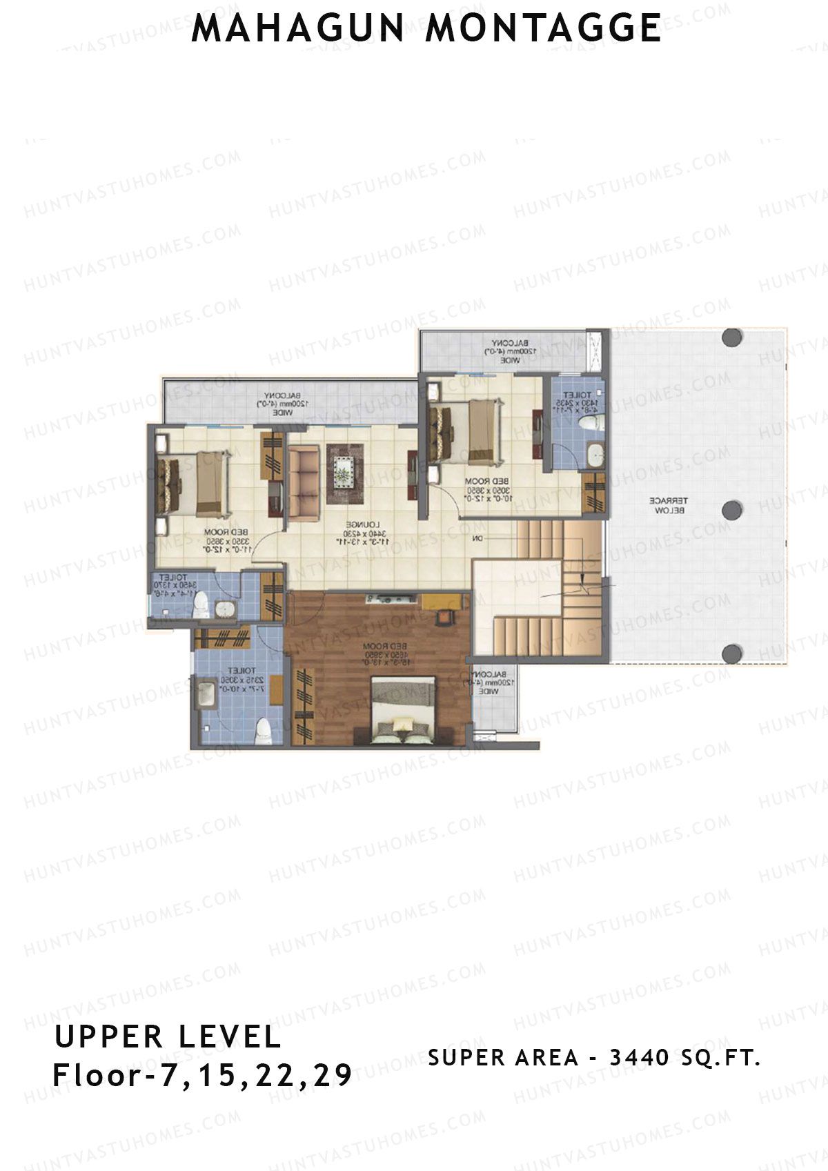Mahagun Montagge ADVANTAGE Unit 04  (Duplex II) Floor Plan