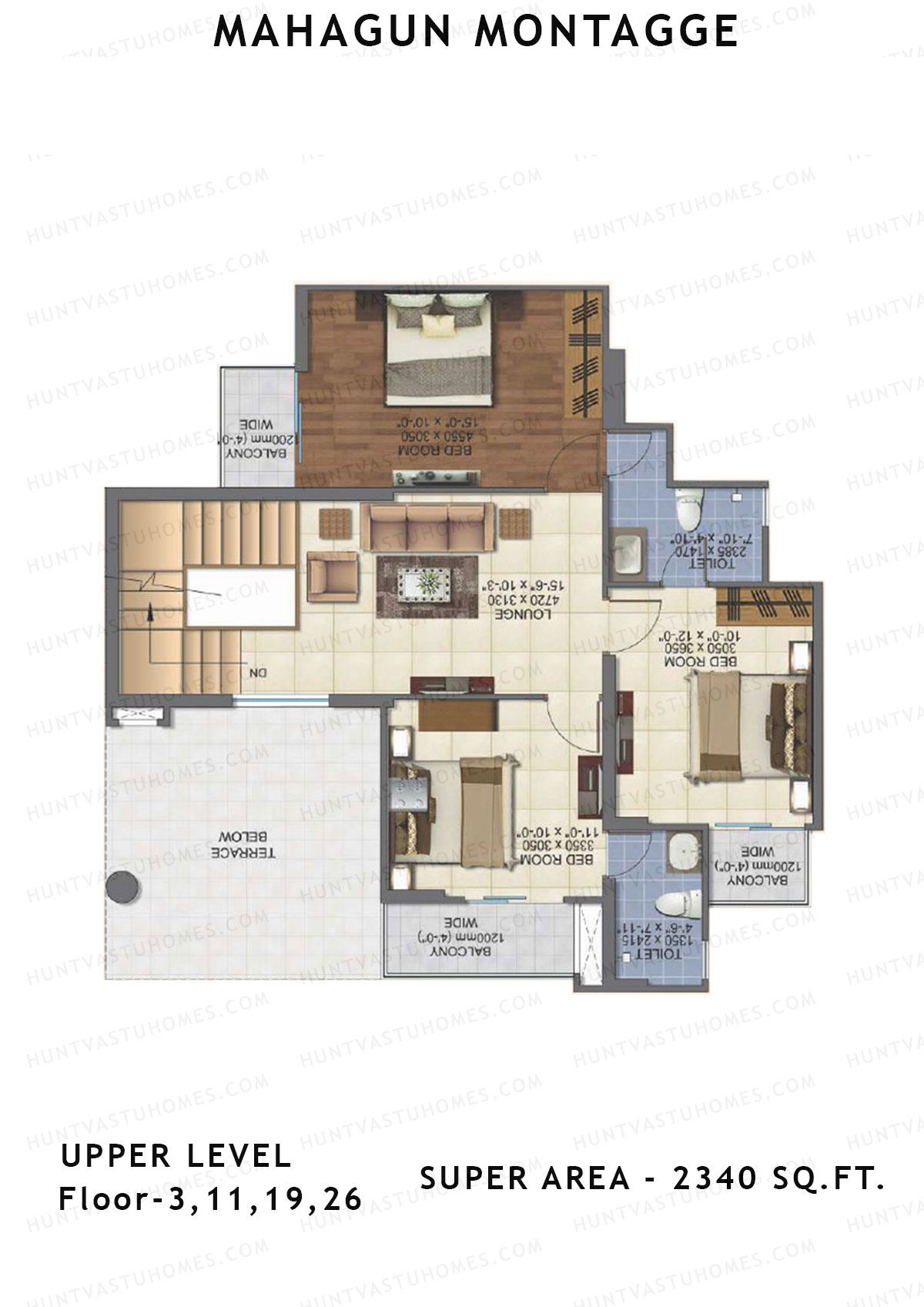 Mahagun Montagge ADVANTAGE Unit 12  (Duplex I) Floor Plan
