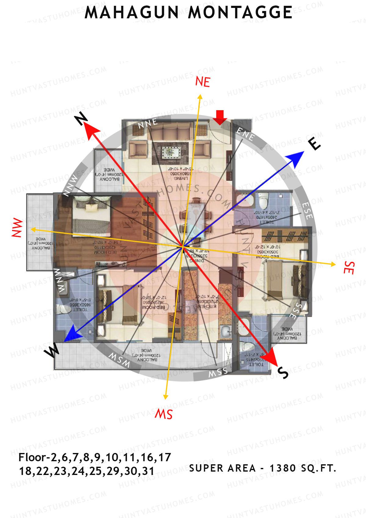 Mahagun Montagge ADVANTAGE Unit 12 HIG II Floor Plan