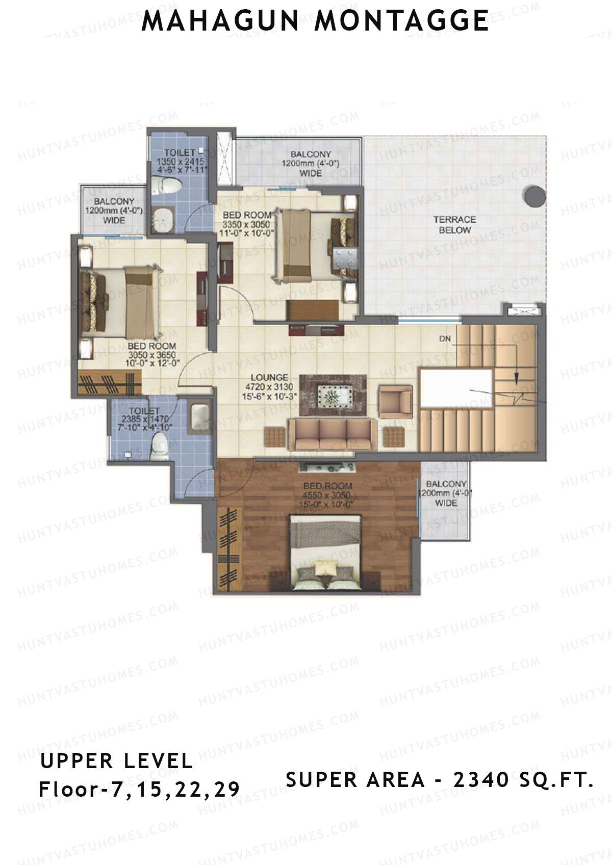 Mahagun Montagge FORTUNE Unit 21   (Duplex I) Floor Plan