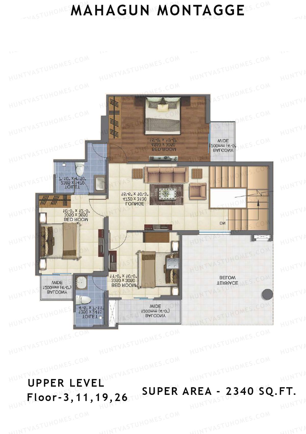 Mahagun Montagge FORTUNE Unit 22 (Duplex I) Floor Plan