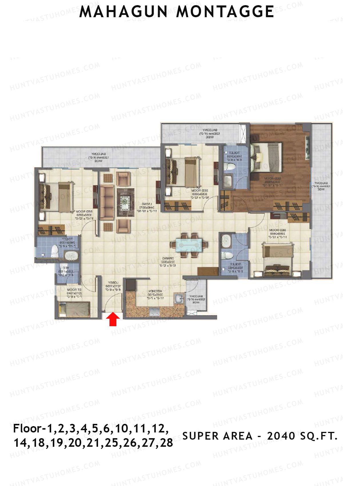 Mahagun Montagge ADVANTAGE Unit 04 SHIG I Floor Plan