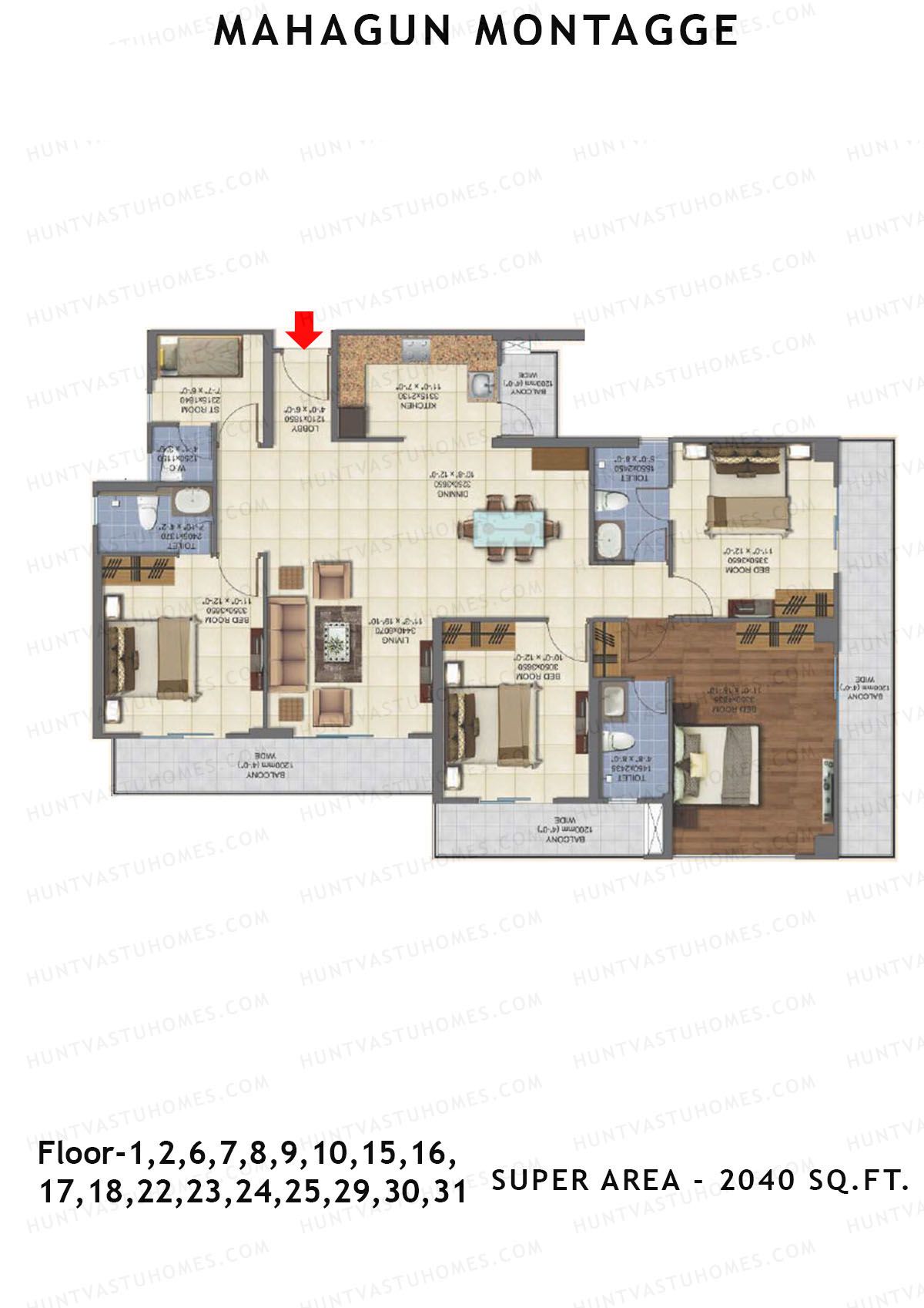 Mahagun Montagge ADVANTAGE Unit 05 SHIG I Floor Plan